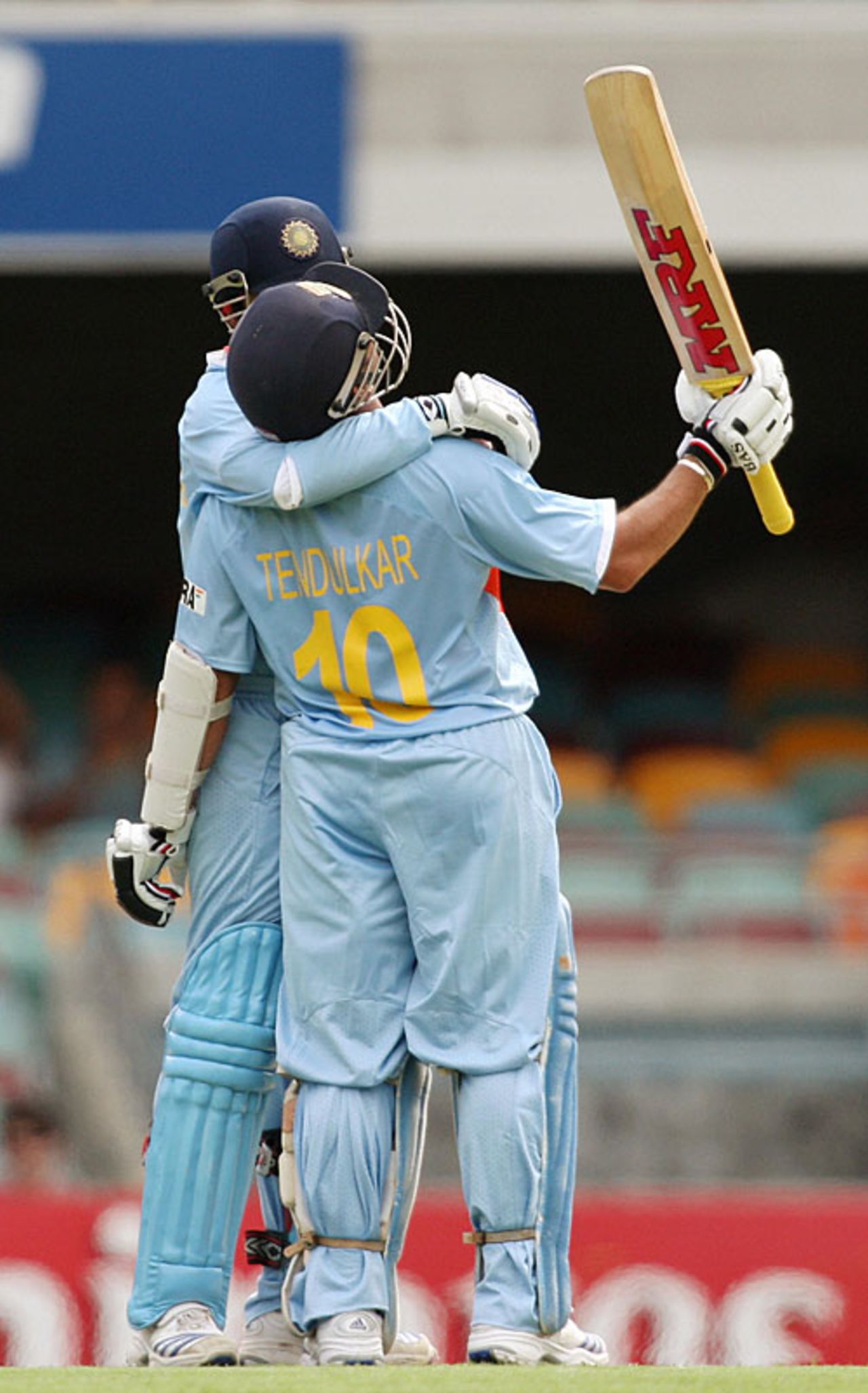 What is the secret to your energy? Virender Sehwag congratulates Sachin Tendulkar on reaching 16,000 ODI runs, India v Sri Lanka, CB Series, 2nd ODI, Brisbane, February 5, 2008