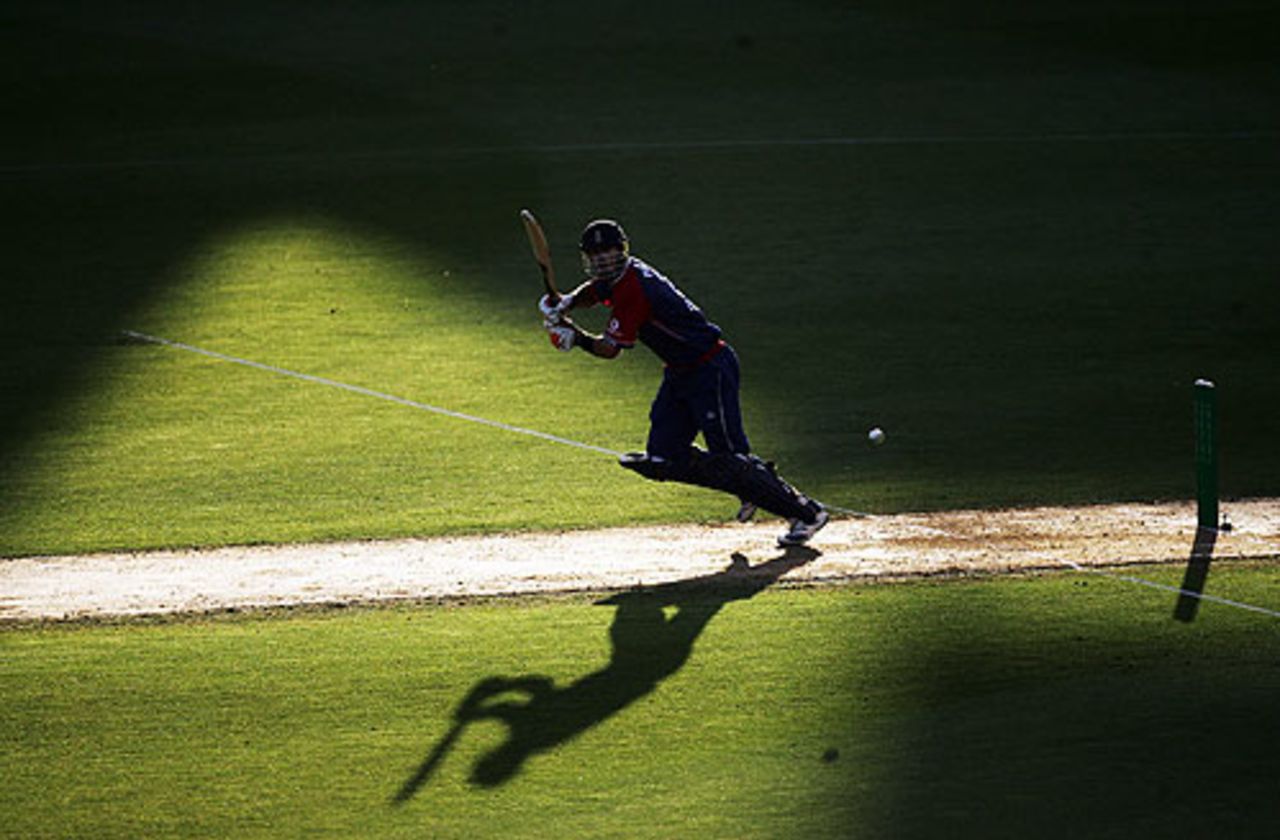 Kevin Pietersen clips one behind square during his 43, New Zealand v England, 1st Twenty20, Auckland, February 5, 2008