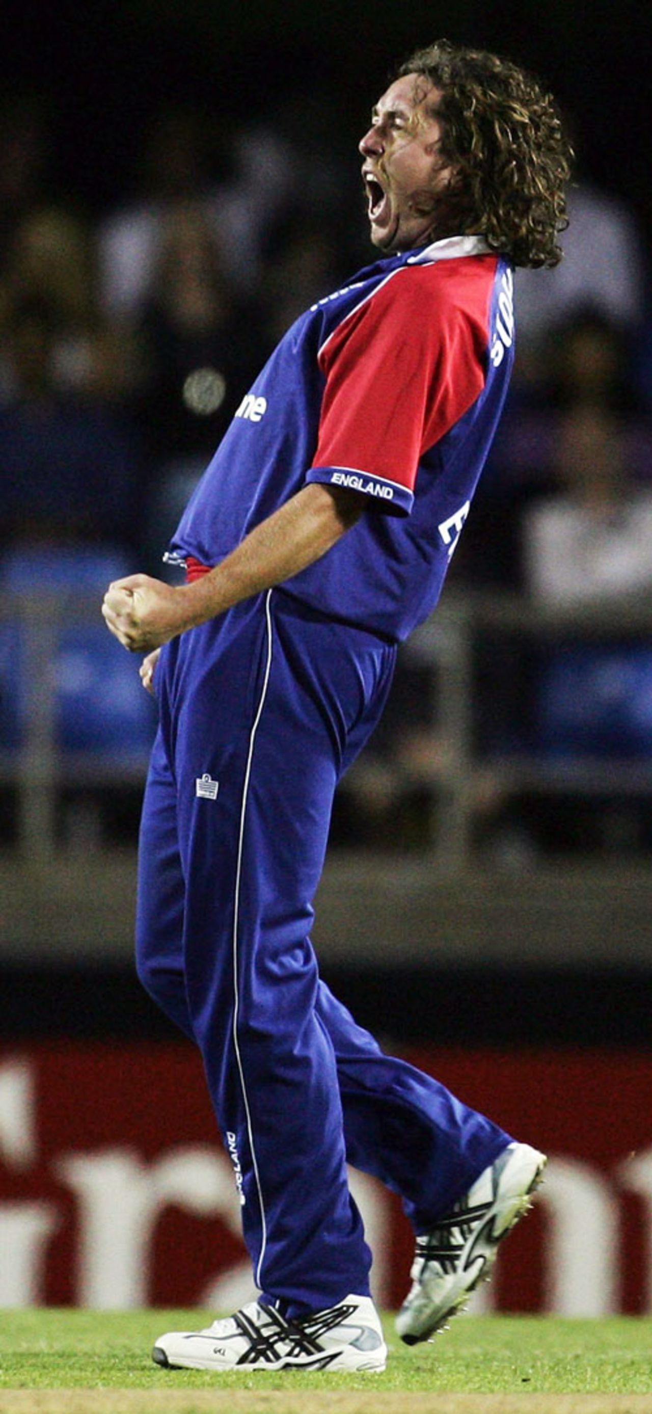Ryan Sidebottom roars his delight after dismissing Ross Taylor, New Zealand v England, 1st Twenty20, Auckland, February 5, 2008