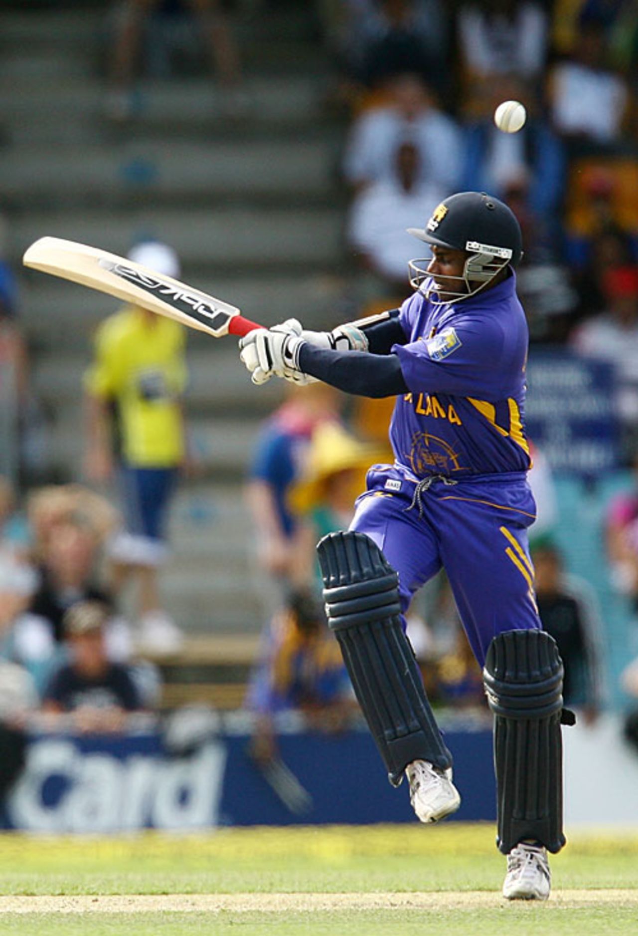 Sanath Jayasuriya bludgeoned two fours and two sixes in his 27, India v Sri Lanka, CB Series, 5th ODI, Canberra, February 12, 2008 
