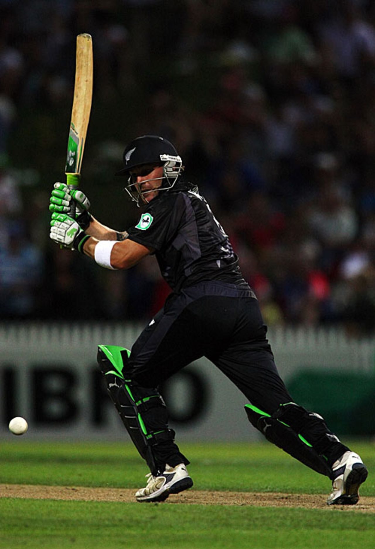 Brendon McCullum works one off his pads, New Zealand v England, 2nd ODI, Hamilton, February 12, 2008