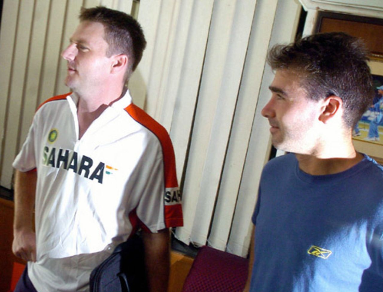 John Gloster and Greg King in discussion, Bangalore, June 16, 2005 