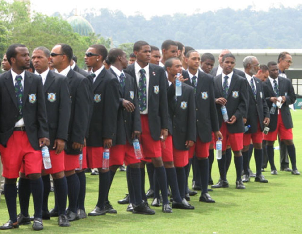 The Bermuda squad soak up the atmosphere during the opening ceremony of the Under-19 World Cup, Kuala Lumpur, February 15, 2008