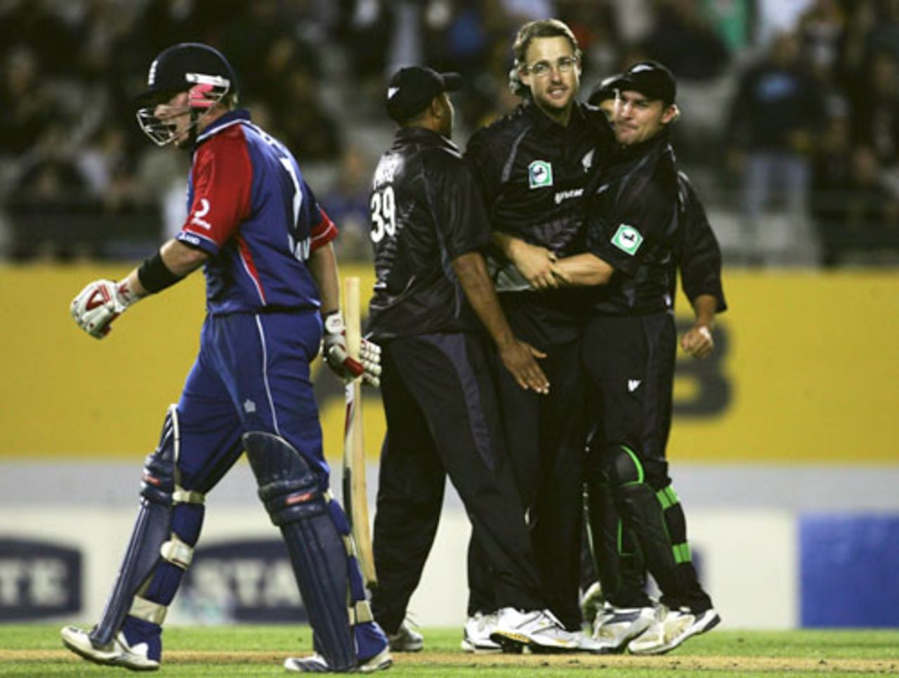 Ian Bell vents his frustration after being given out lbw to Daniel Vettori. Replays indicated Bell got an inside edge, New Zealand v England, 3rd ODI, Auckland, February 15, 2008