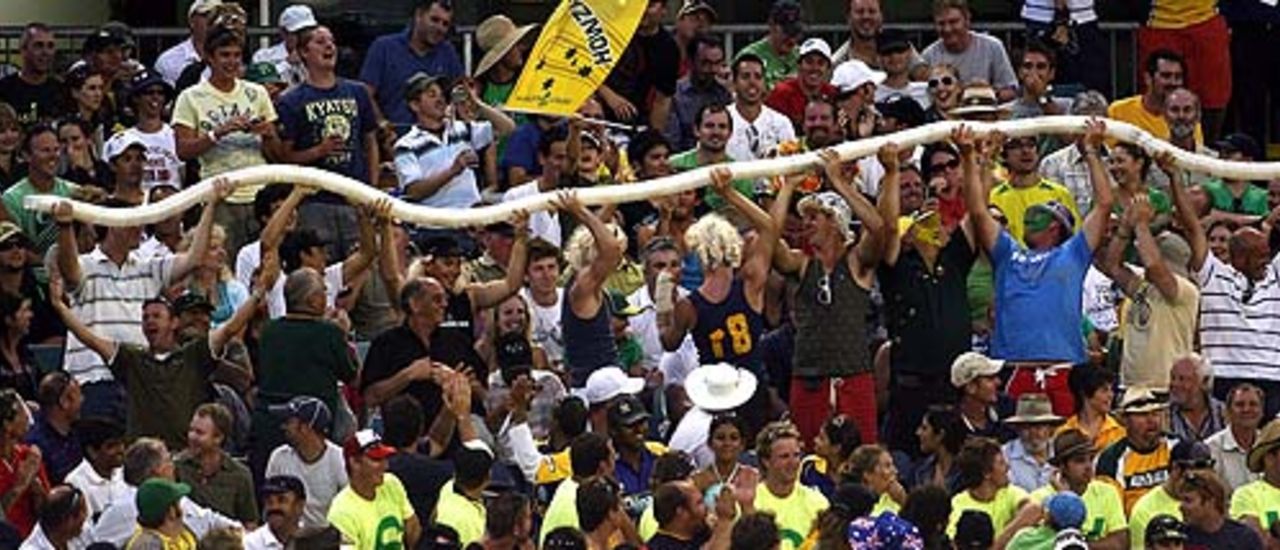 The spectators put their cups to good use, Australia v Sri Lanka, 6th Match, CB Series, Perth, February 15, 2008