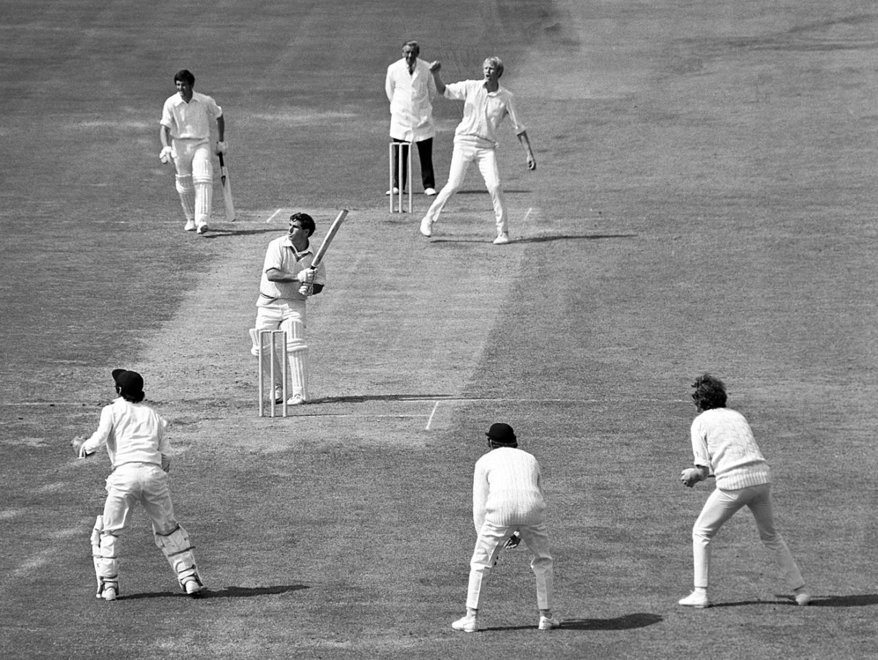 Vic Pollard hooks Tony Greig to the boundary, England v New Zealand, 1st Test, Trent Bridge, June 11, 1973
