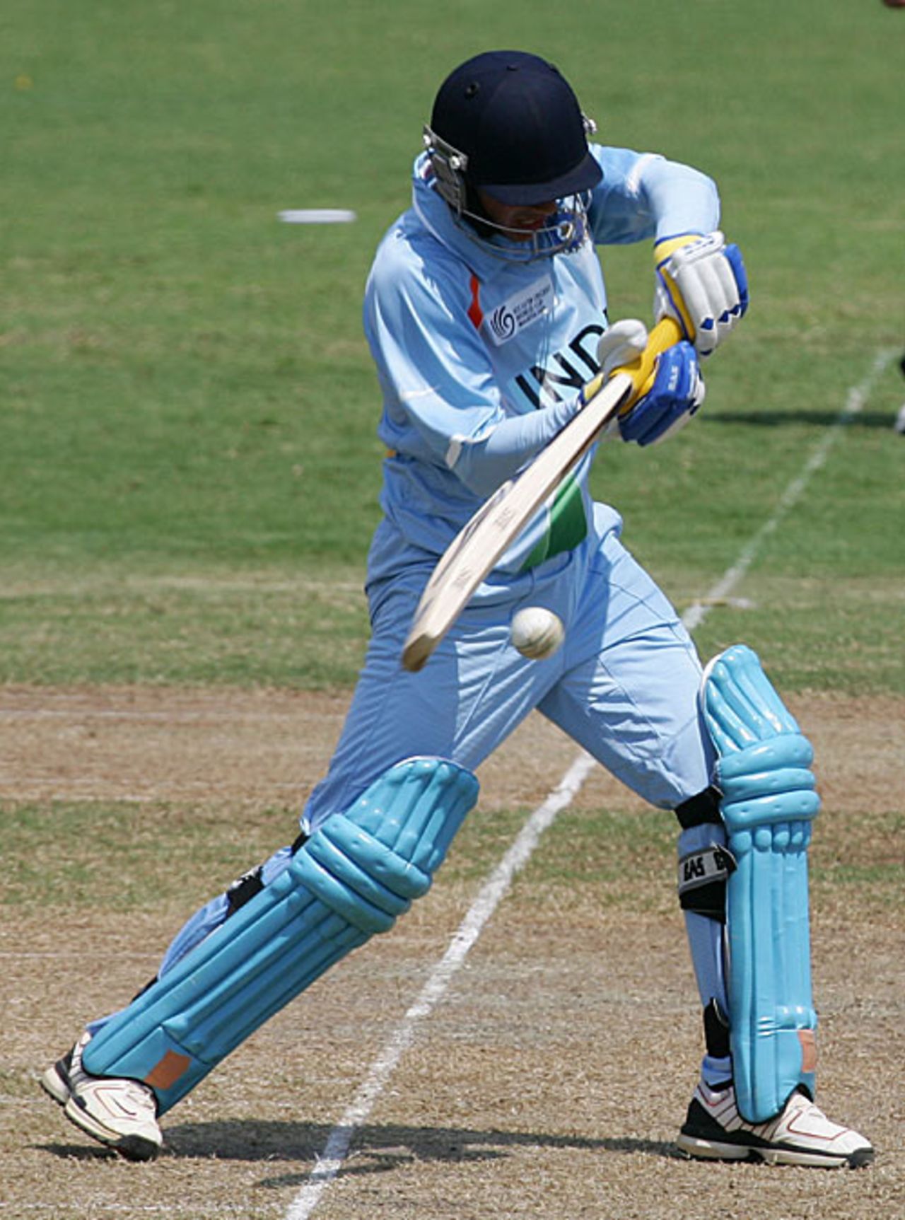 Turuwar Kohli defends off the back foot, India Under-19s v South Africa Under-19s, Group B, Under-19 World Cup, Kuala Lumpur, February 19, 2008 




