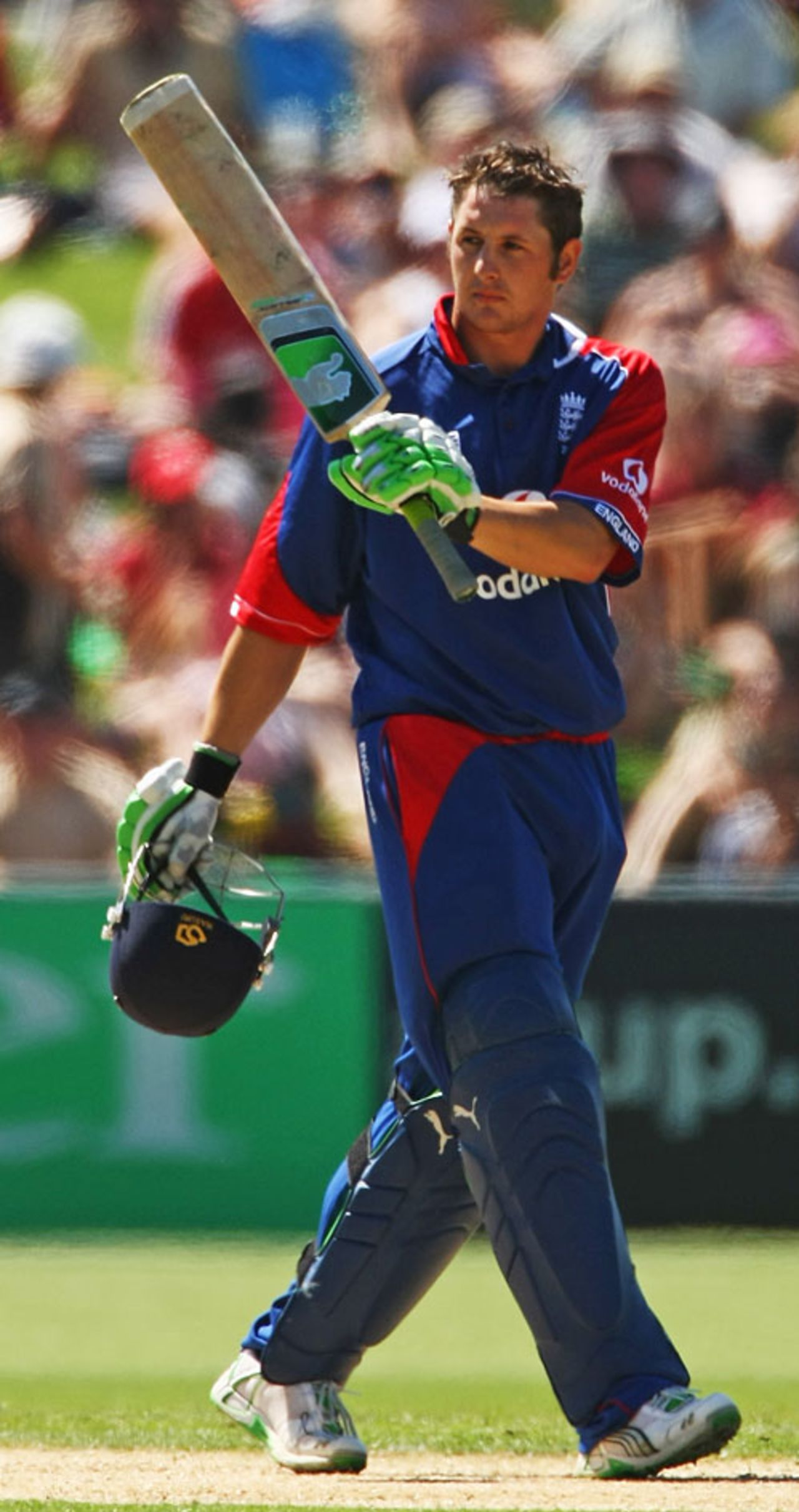 Phil Mustard celebrates his maiden ODI fifty, New Zealand v England, 4th ODI, Napier, February 20, 2008