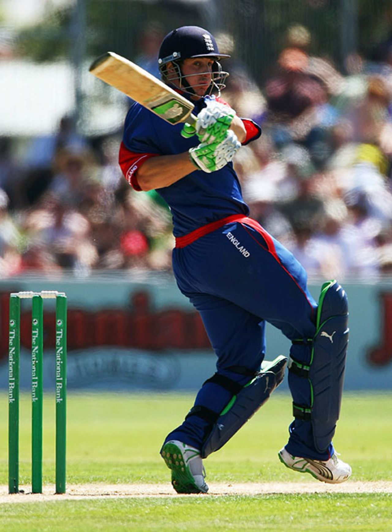 Phil Mustard pulls for four, New Zealand v England, 4th ODI, Napier, February 20, 2008