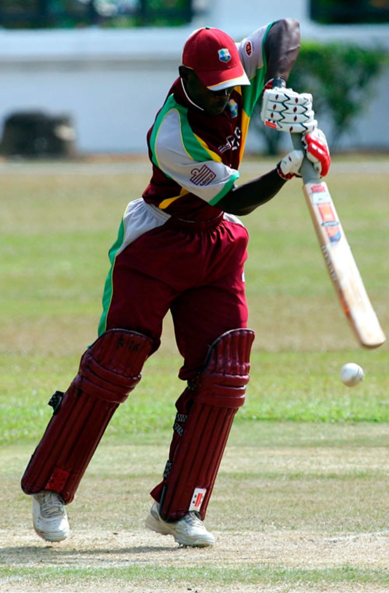 Andre Creary defends off the back foot, Papua New Guinea Under-19s v West Indies Under-19s, Under-19 World Cup, Kuala Lumpur, February 20, 2008