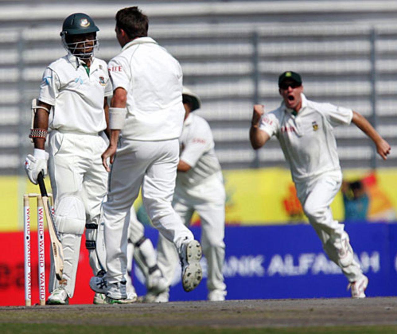Junaid Siddique was caught behind off Dale Steyn for one, Bangladesh v South Africa, 1st Test, Mirpur, 1st day, February 22, 2008
