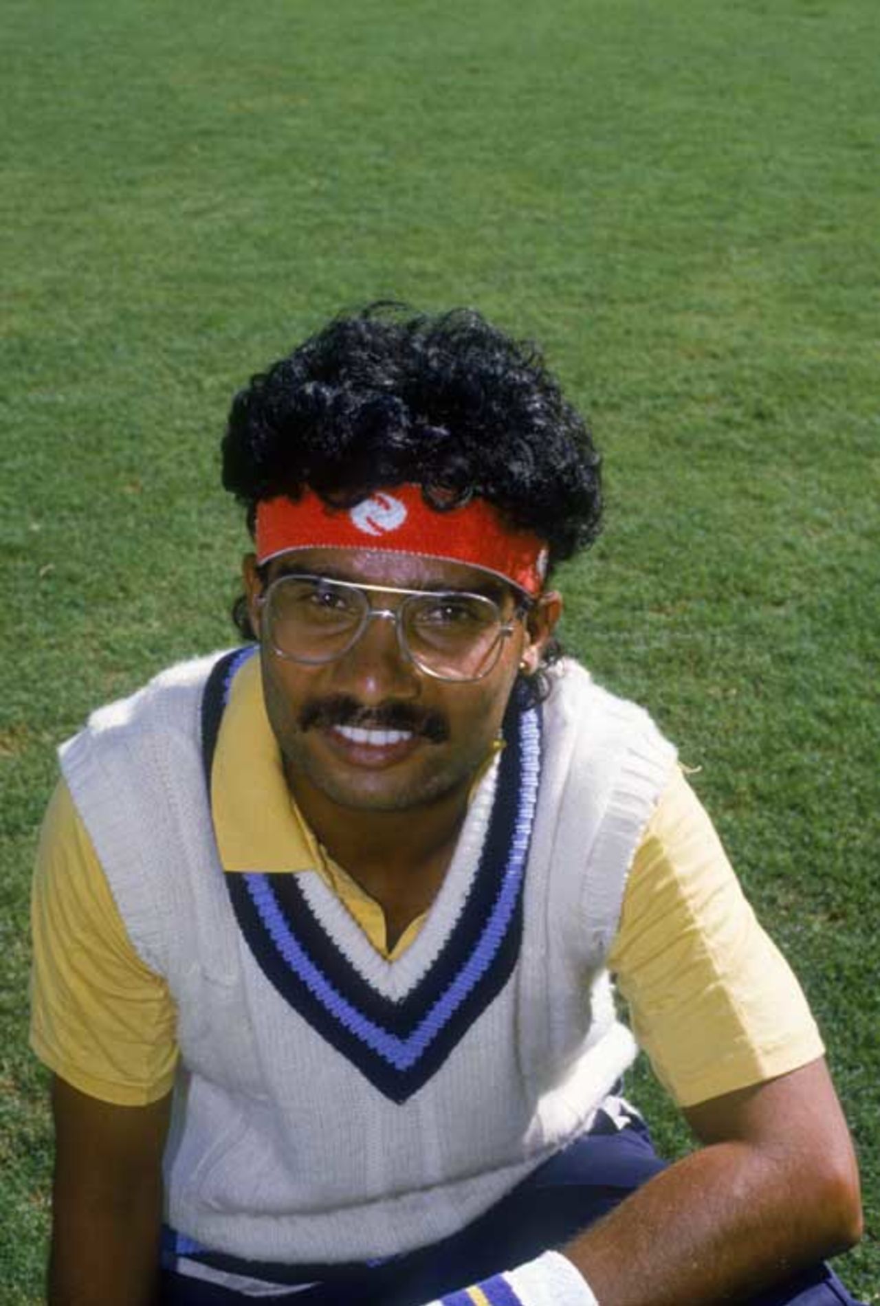 Narendra Hirwani during the first Test against New Zealand at the Chinnaswamy Stadium, Bangalore
