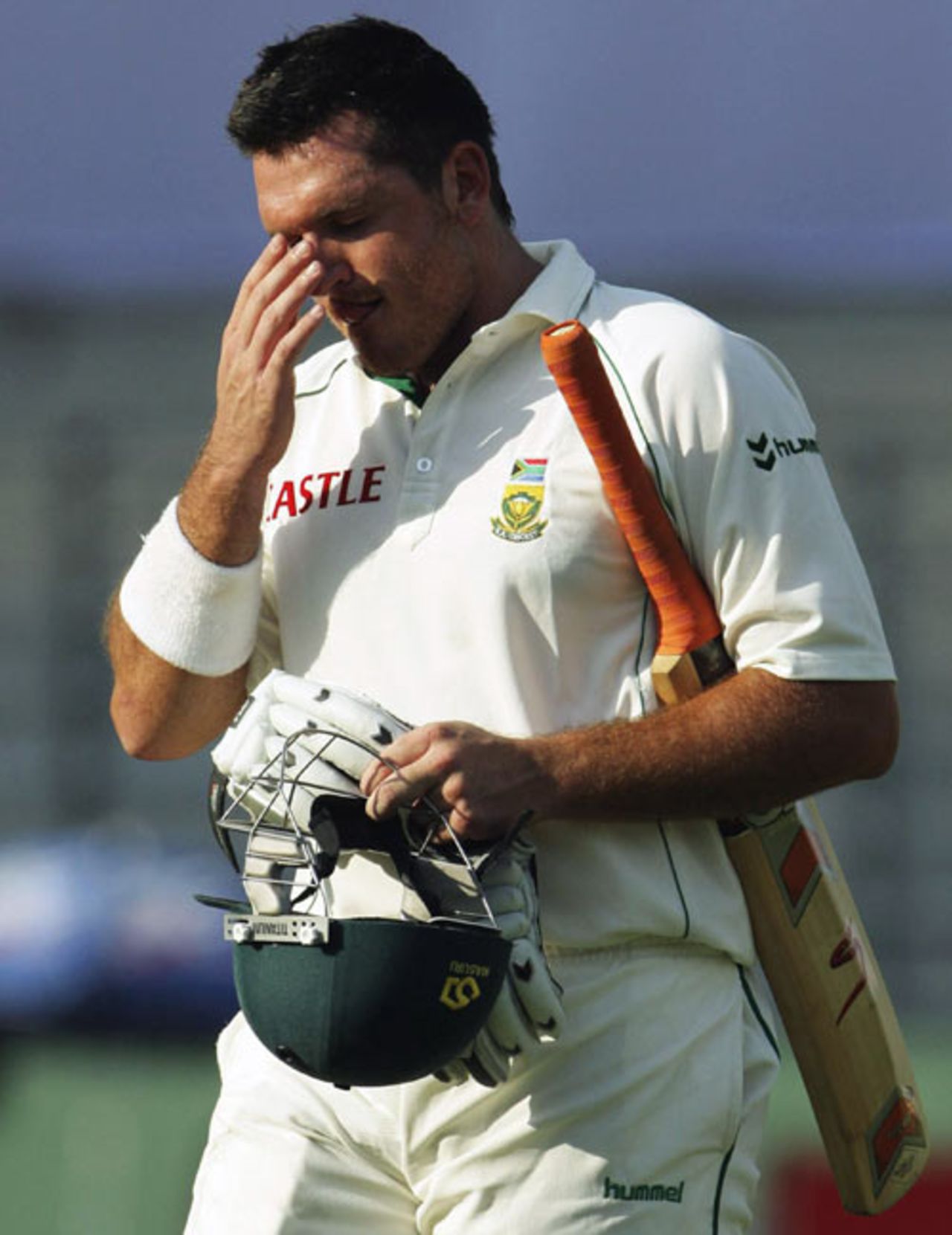 Graeme Smith is dejected after his dismissal, Bangladesh v South Africa, 1st Test, Mirpur, 1st day, February 22, 2008