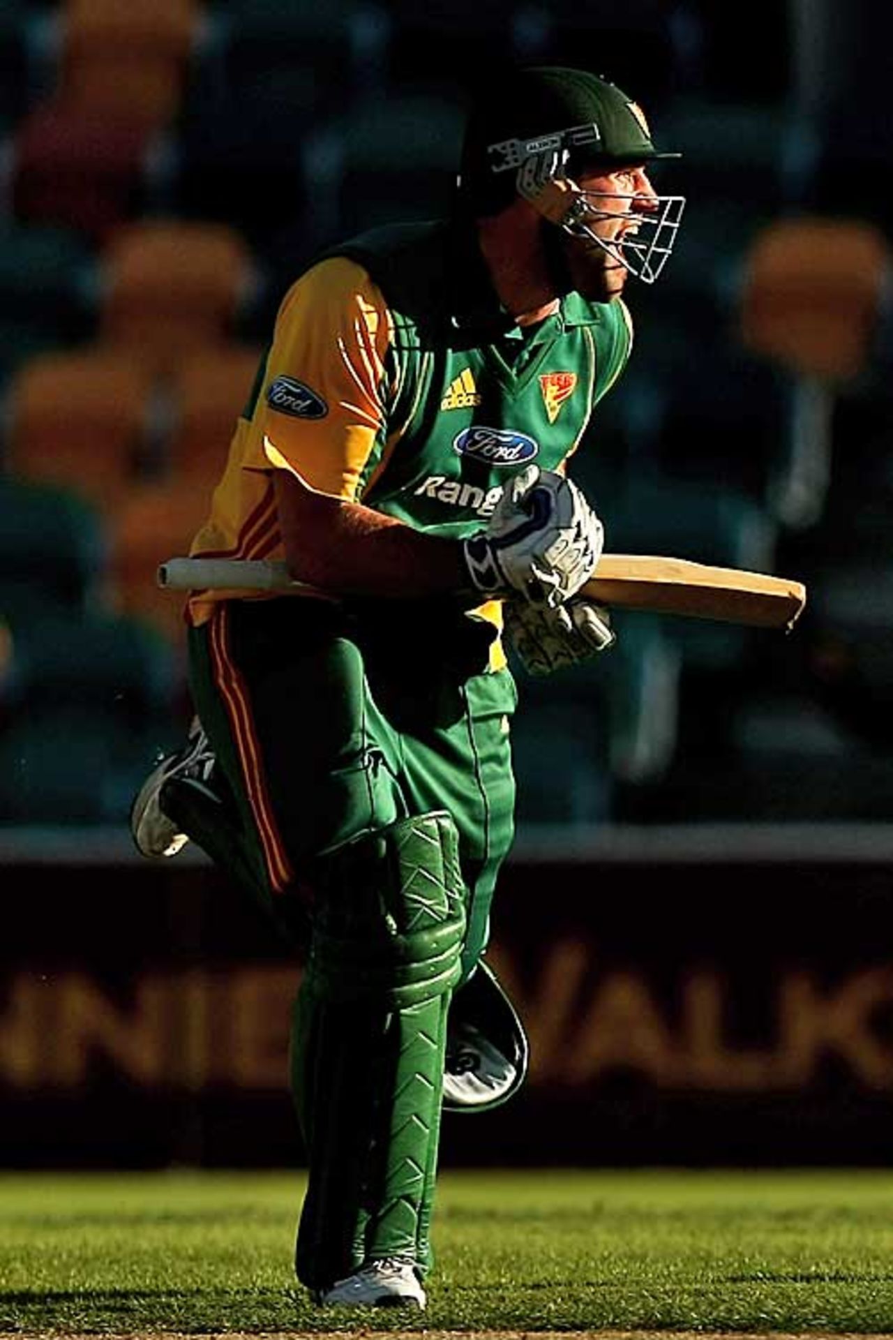 Travis Birt guided Tasmania to a tense one-wicket win in the FR Cup final, Tasmania v Victoria,  Ford Ranger Cup final, Hobart, February 23, 2008 
