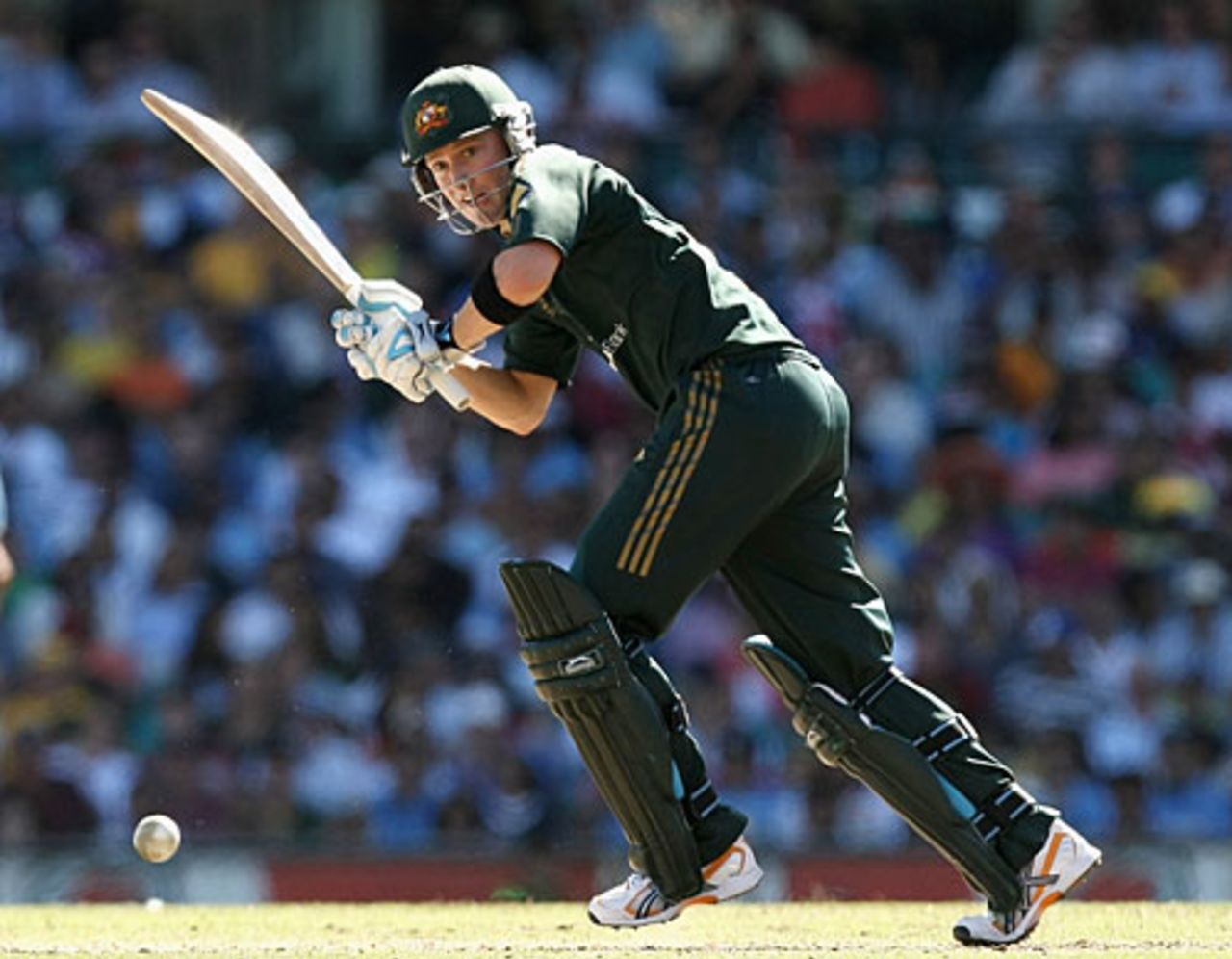 Michael Clarke flicks the ball to the leg side, Australia v India, 10th ODI, CB Series, Sydney, February 24, 2008