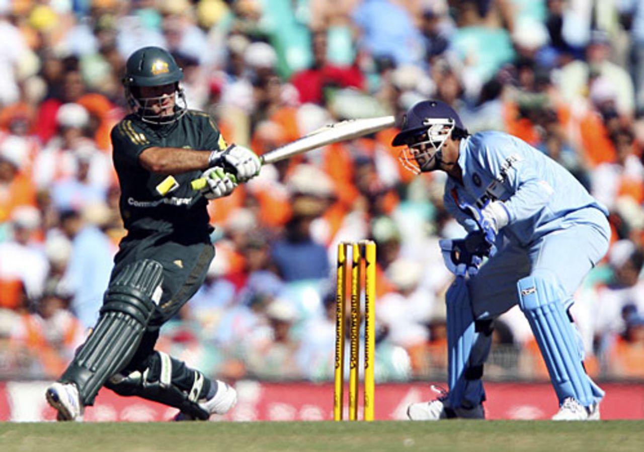 Ricky Ponting pulls behind the wicket, Australia v India, 10th ODI, CB Series, Sydney, February 24, 2008 
