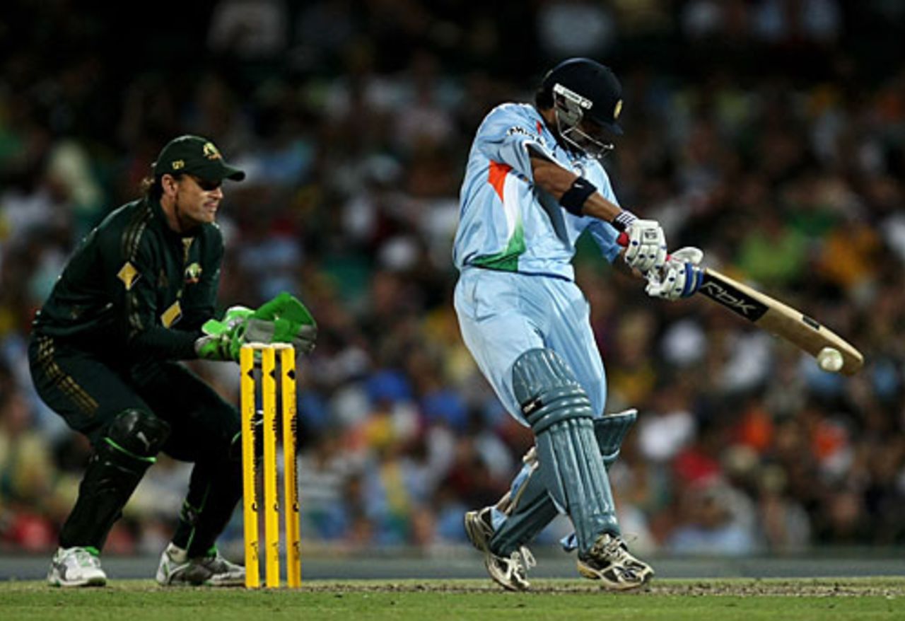 Gautam Gambhir got to his fifty off 64 balls, Australia v India, 10th ODI, CB Series, Sydney, February 24, 2008