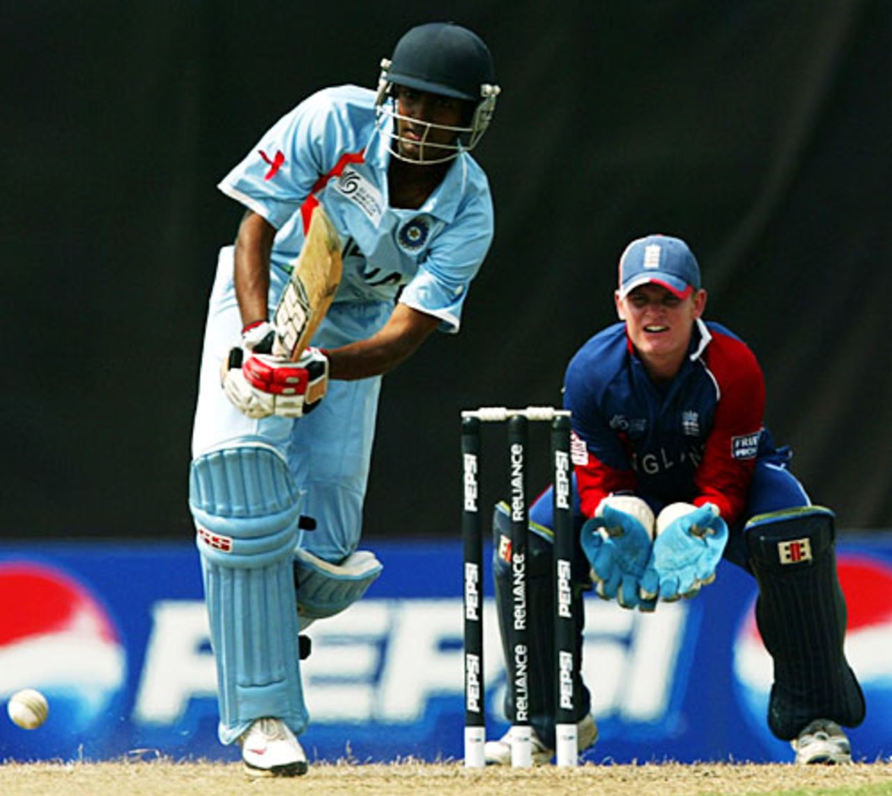 Tanmay Srivastava nudges to leg, England U-19 v India U-19, Under-19 World Cup, Kuala Lumpur, February 24, 2008