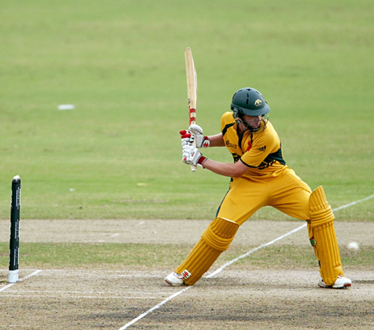 James Faulkner shapes up to play a drive, Australia Under-19s v Pakistan U-19s, Under-19 World Cup quarter-finals, Kuala Lumpur, February 25, 2008 
