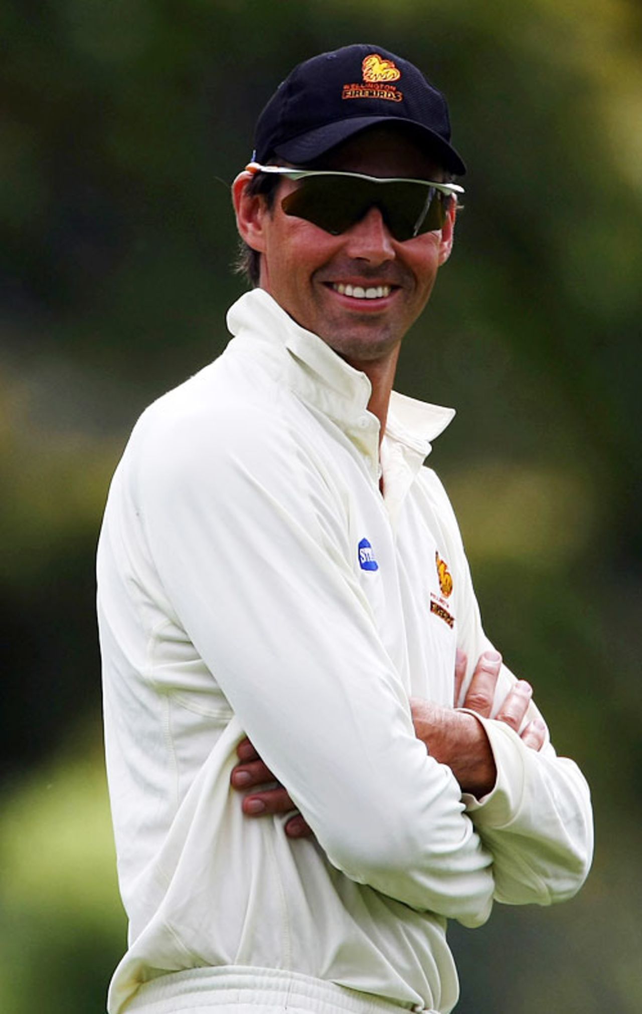 A relaxed Stephen Fleming in the field, NZ Invitational XI v England XI, Dunedin, February 25, 2008