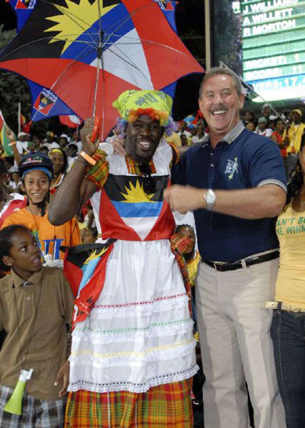 Allen Stanford and friend, Antigua and Barbuda v Guyana, 4th quarter-final, Standford 20/20, Coolidge, February 17, 2008 