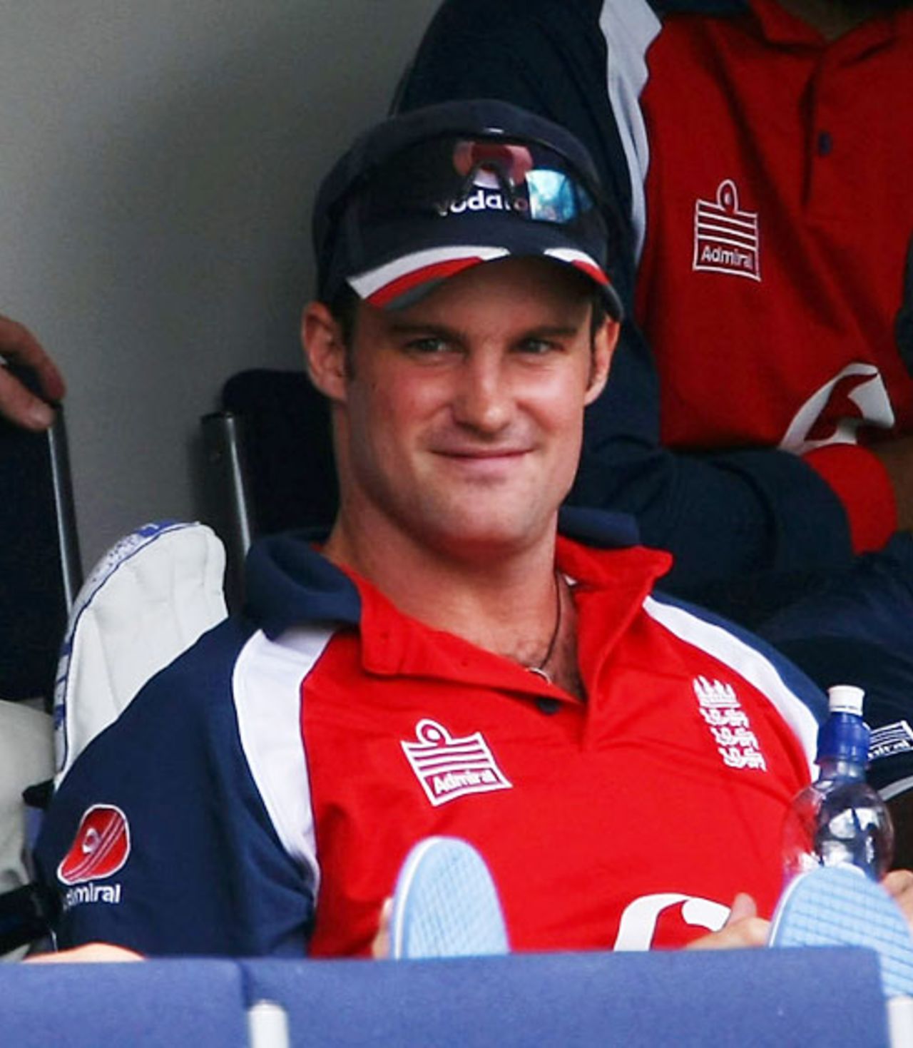 Andrew Strauss looks on after his early dismissal, NZ Invitational XI v England XI, Dunedin, February 25, 2008