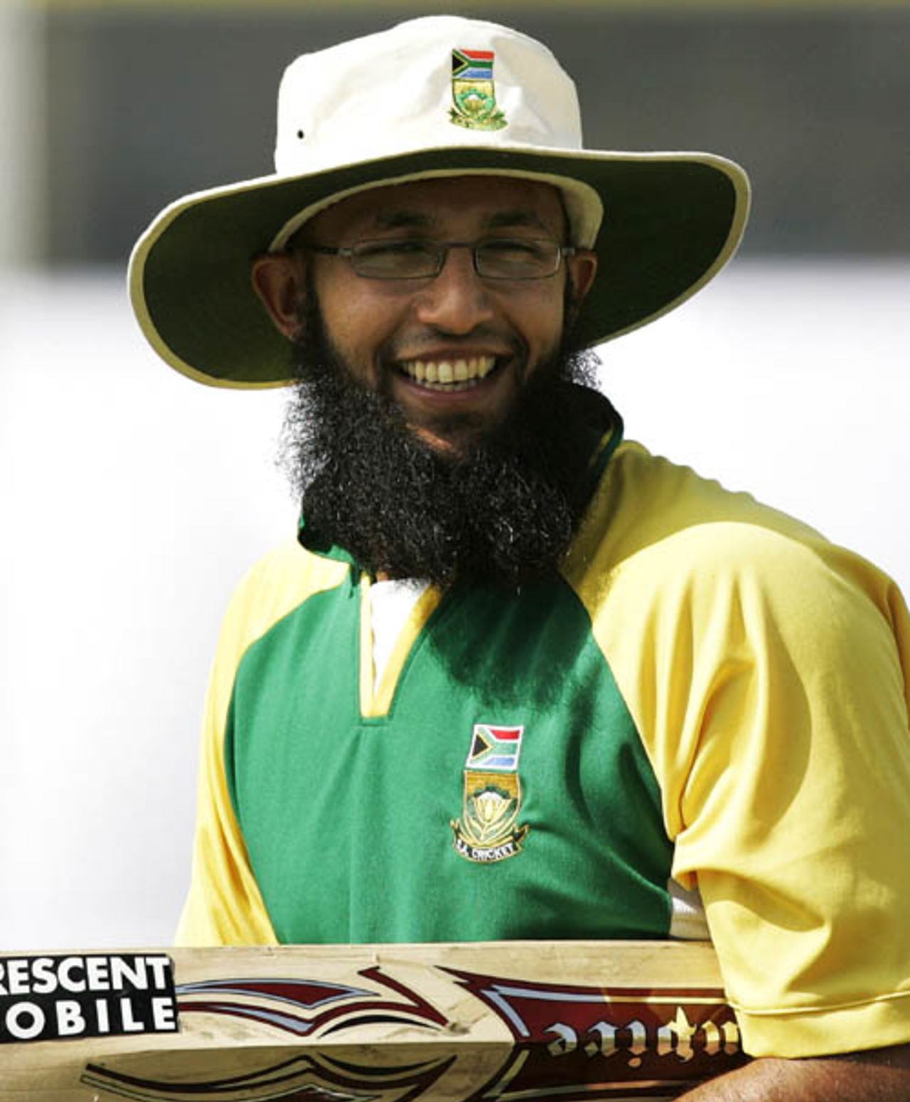 Hashim Amla is all smiles during training, Chittagong, February 28, 2008