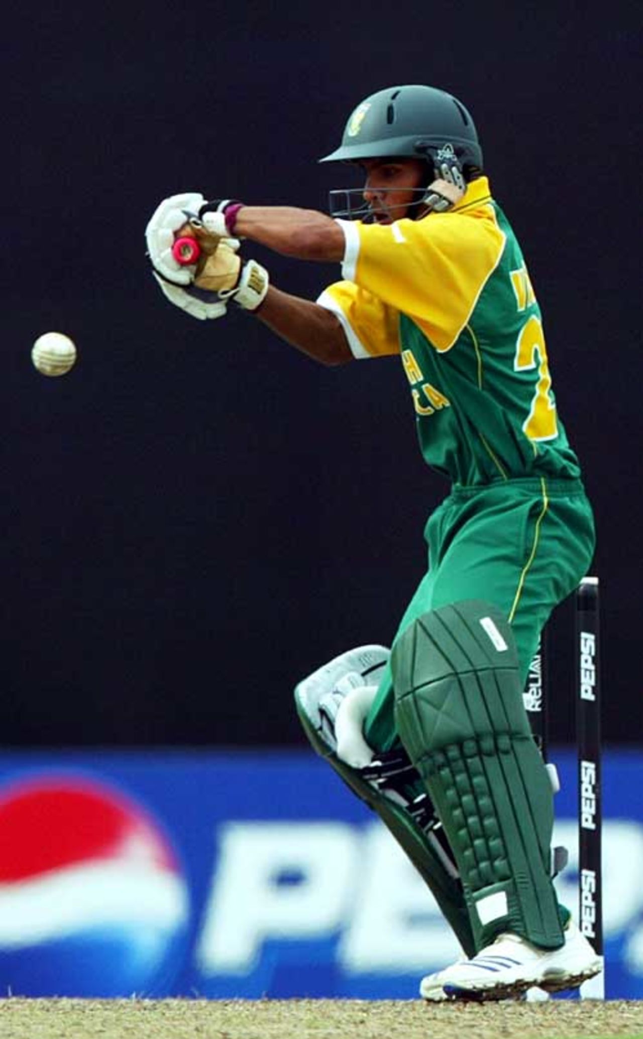 Yaseen Vallie guides the ball away, Pakistan v South Africa, 2nd semi-final, Under-19 World Cup, Kuala Lumpur, February 29, 2008 