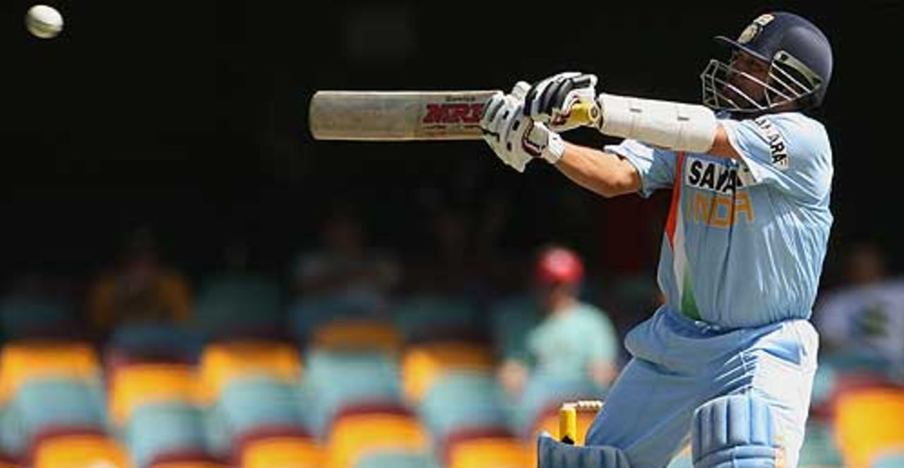 Sachin Tendulkar steers Brett Lee for four, Australia v India, CB Series, 2nd final, Brisbane, March 4, 2008