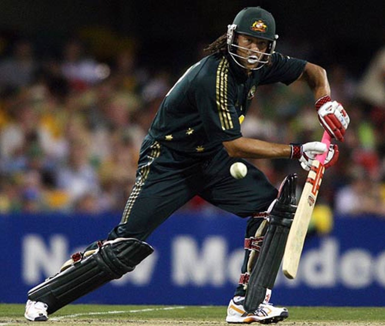 Andrew Symonds steers one to the offside during his 42, Australia v India, CB Series, 2nd final, Brisbane, March 4, 2008 