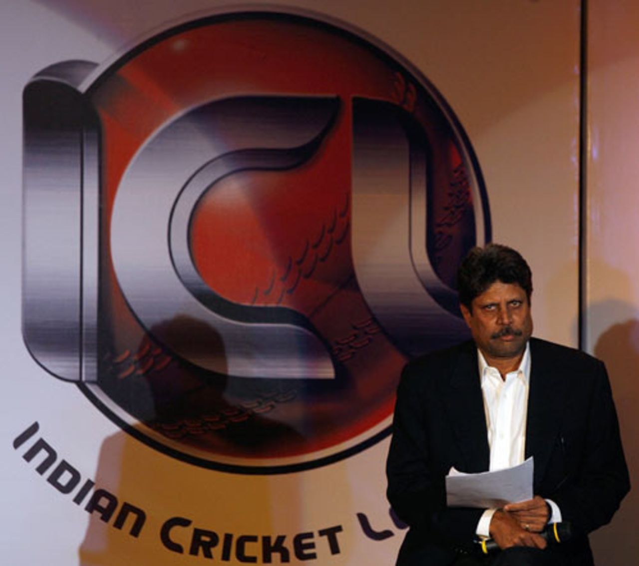 Kapil Dev at an Indian Cricket League press conference, Mumbai, March 5, 2008