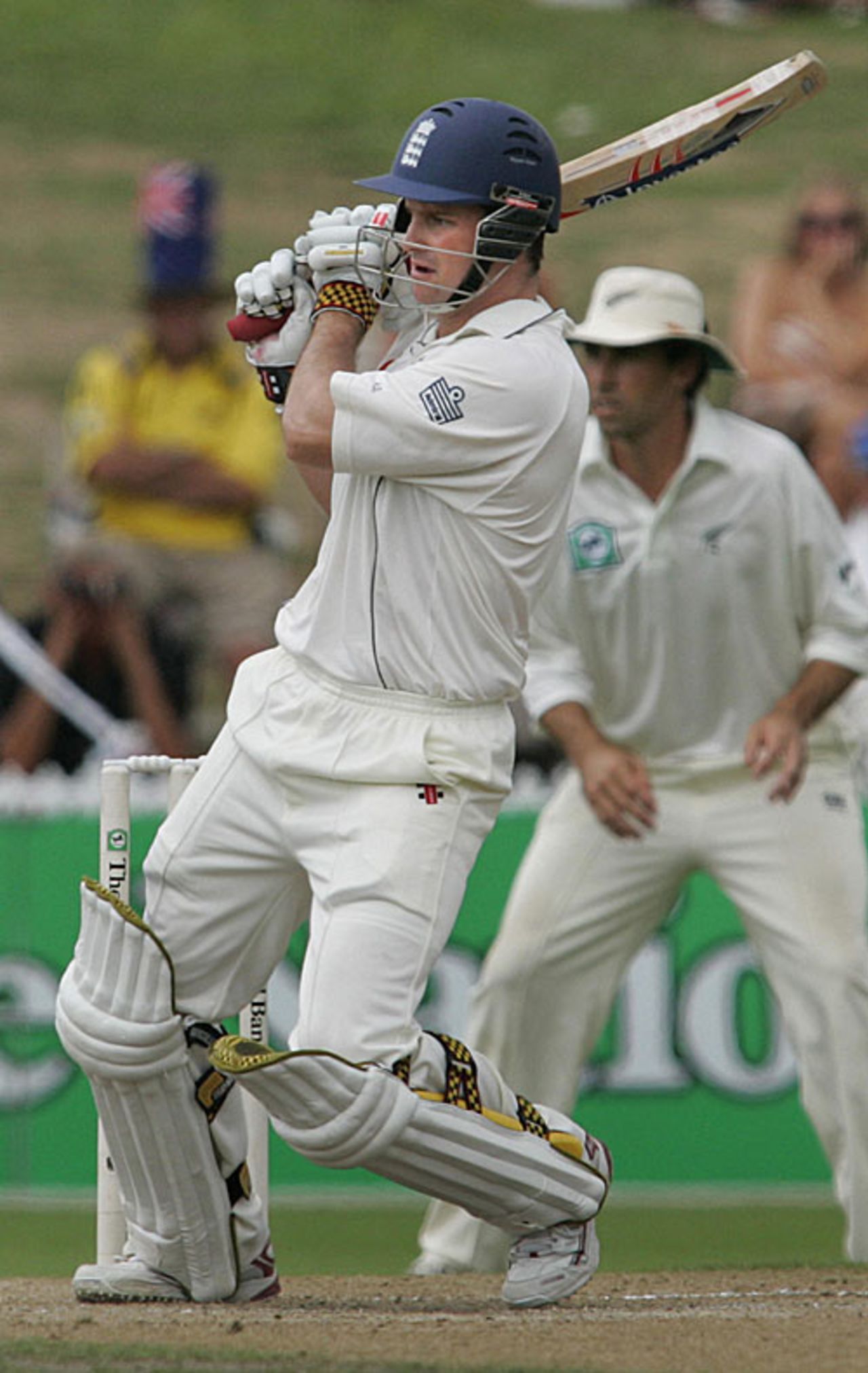 Andrew Strauss pulls during his 43, New Zealand v England, 1st Test, Hamilton, March 7, 2008