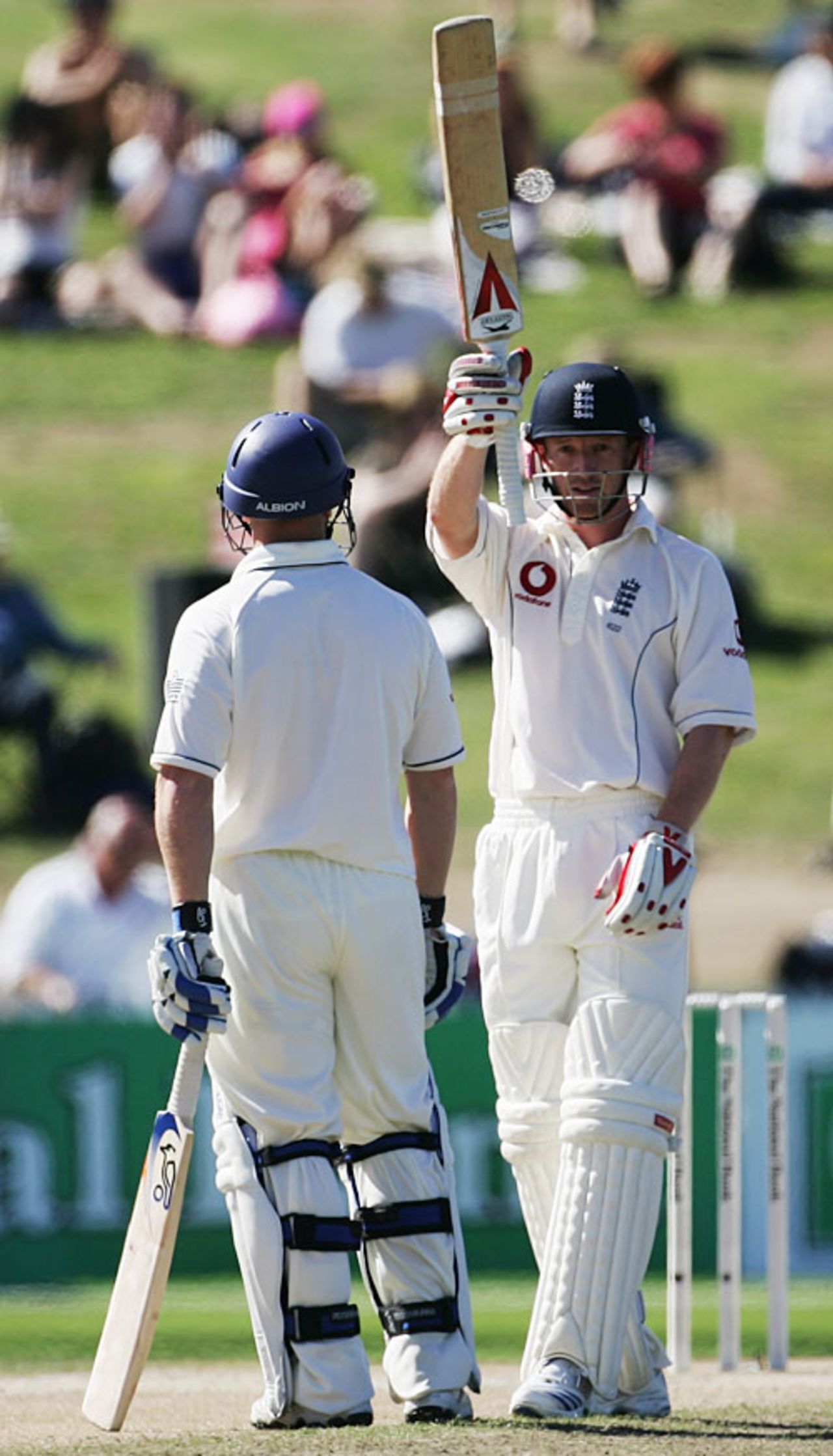 Paul Collingwood brings up his fifty on a turgid fourth morning, New Zealand v England, 1st Test, Hamilton, March 7, 2008