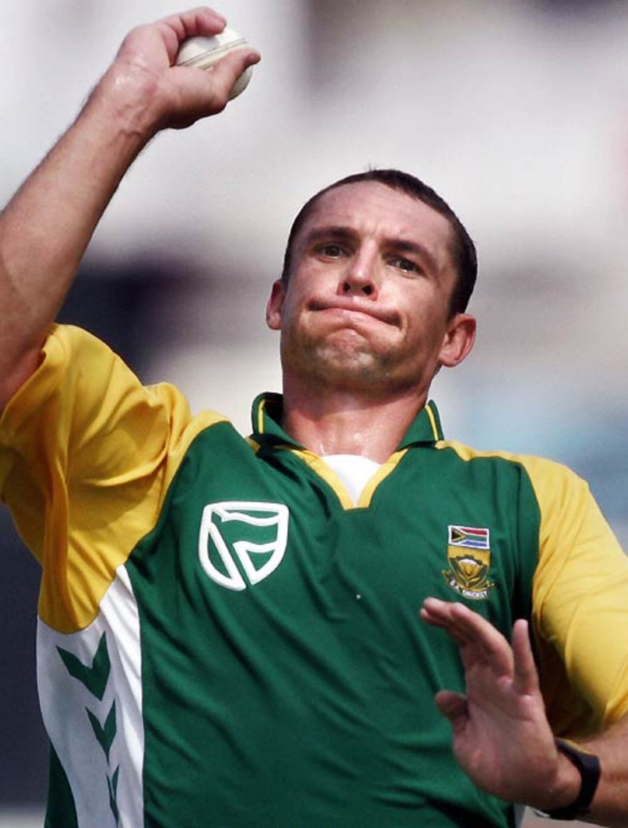 Andre Nel runs in during a nets session, Chittagong, March 8, 2008