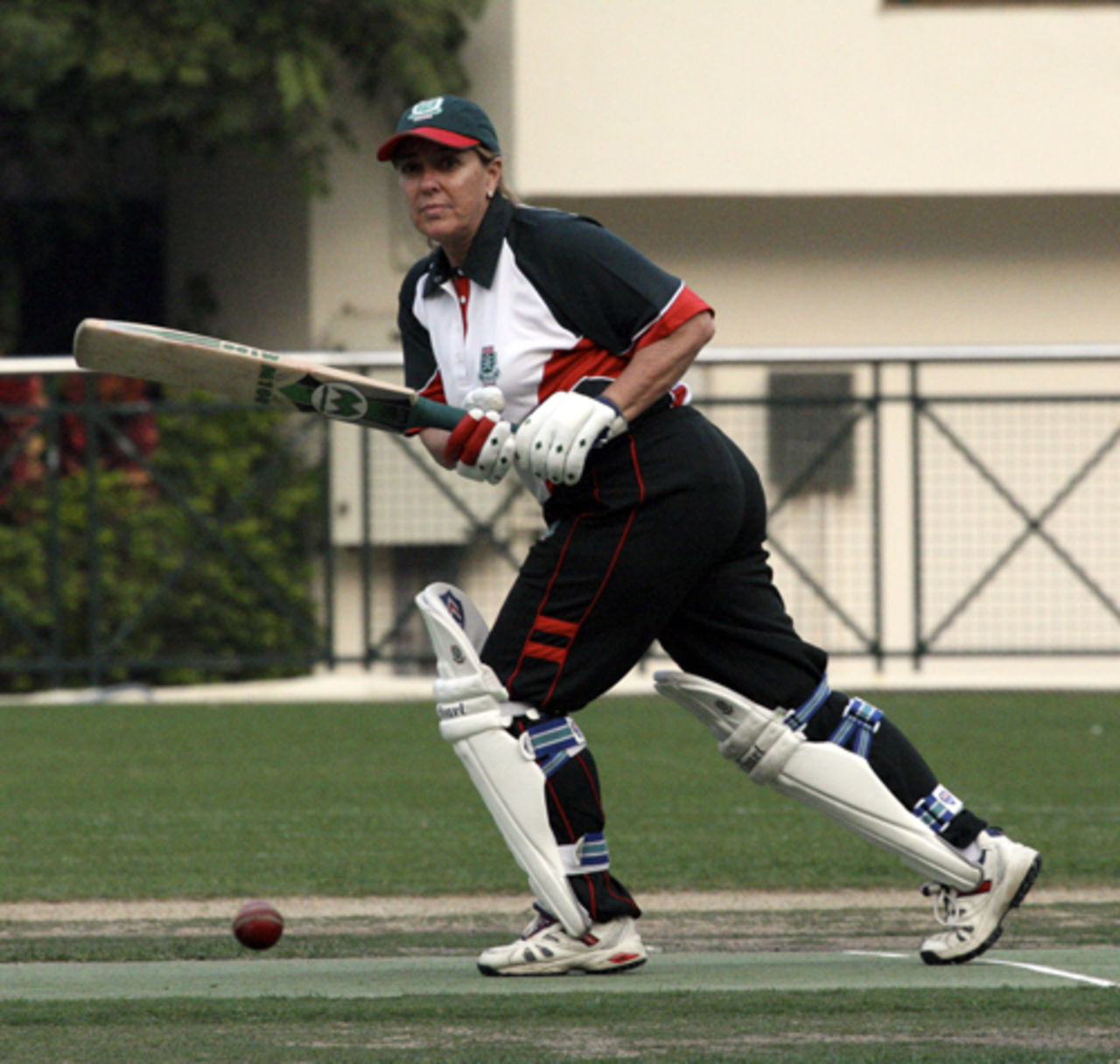 Julie Atkinson batting for KCC against Lamma during the 2007-08 HKCA Women's League Final at Kowloon Cricket Club on 08.03.2008