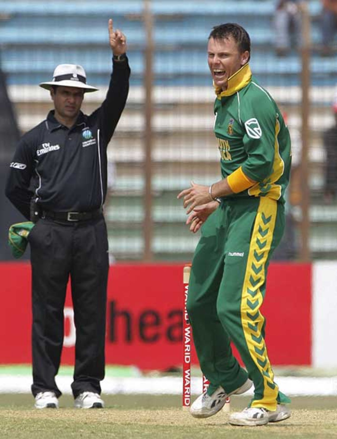Johan Botha picks up an lbw appeal, Bangladesh v South Africa, 1st ODI, Chittagong, March 9, 2008