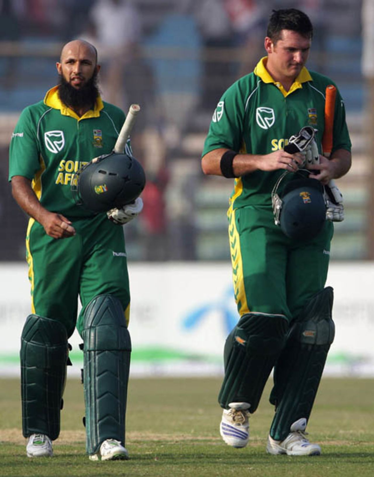 Hashim Amla and Graeme Smith leave the field after sealing the win, Bangladesh v South Africa, 1st ODI, Chittagong, March 9, 2008