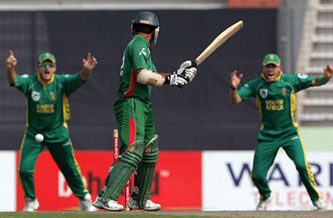 Tamim Iqbal is bowled by Andre Nel, Bangladesh v South Africa, 2nd ODI, Mirpur, March 12, 2008