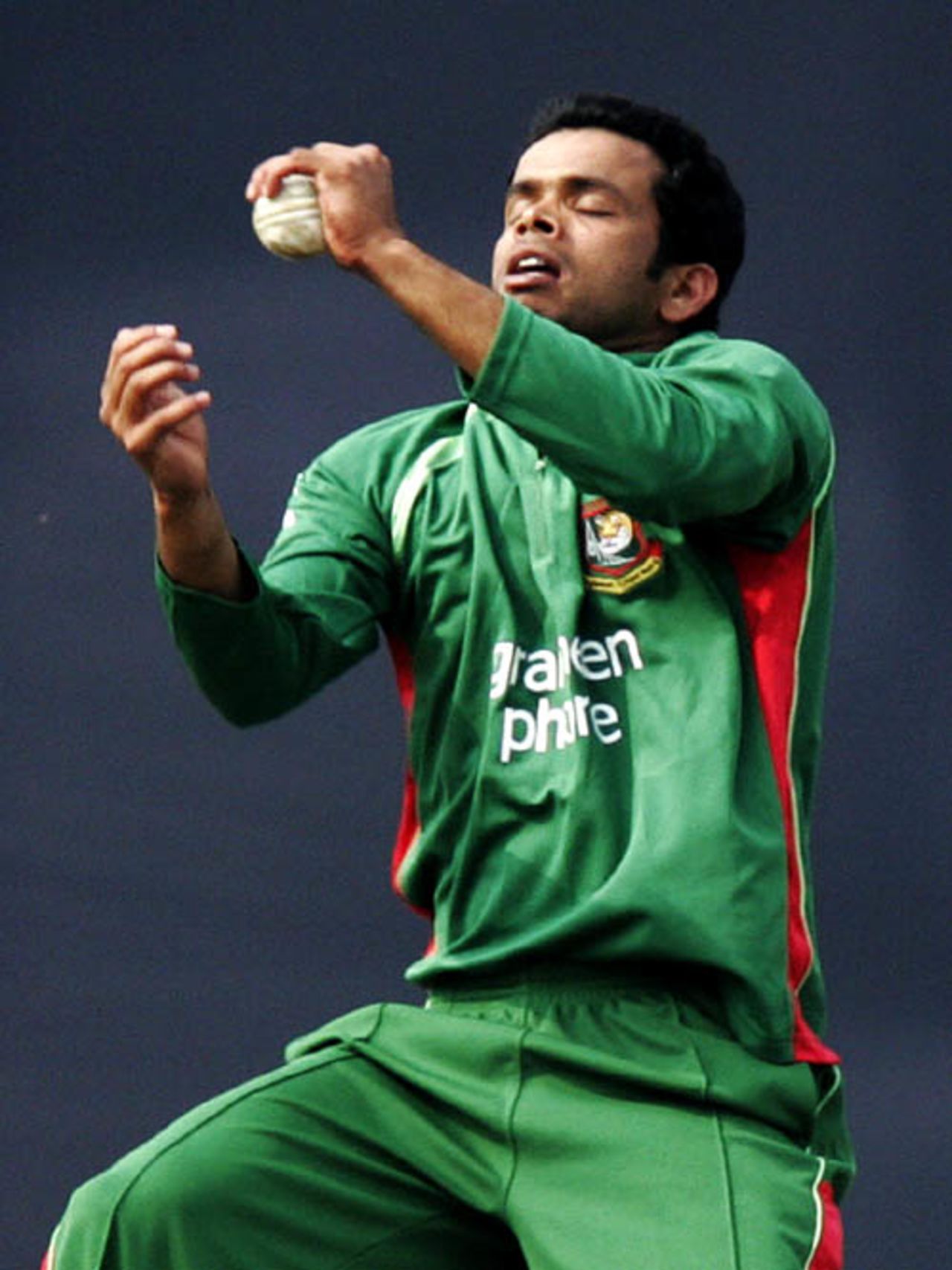 Abdur Razzak takes a breather after holding on to a catch to dismiss Hashim Amla, Bangladesh v South Africa, 2nd ODI, Mirpur, March 12, 2008