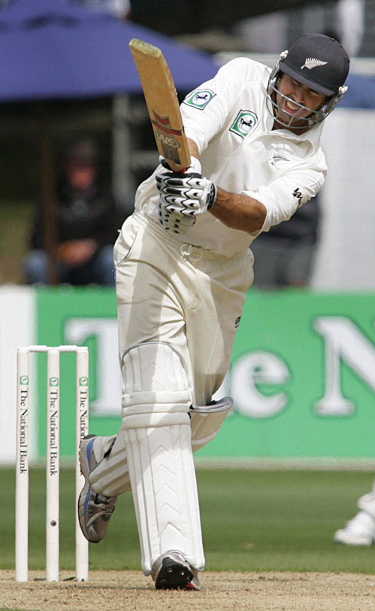 Stephen Fleming flicks one through midwicket, New Zealand v England, 2nd Test, Wellington, March 14, 2008