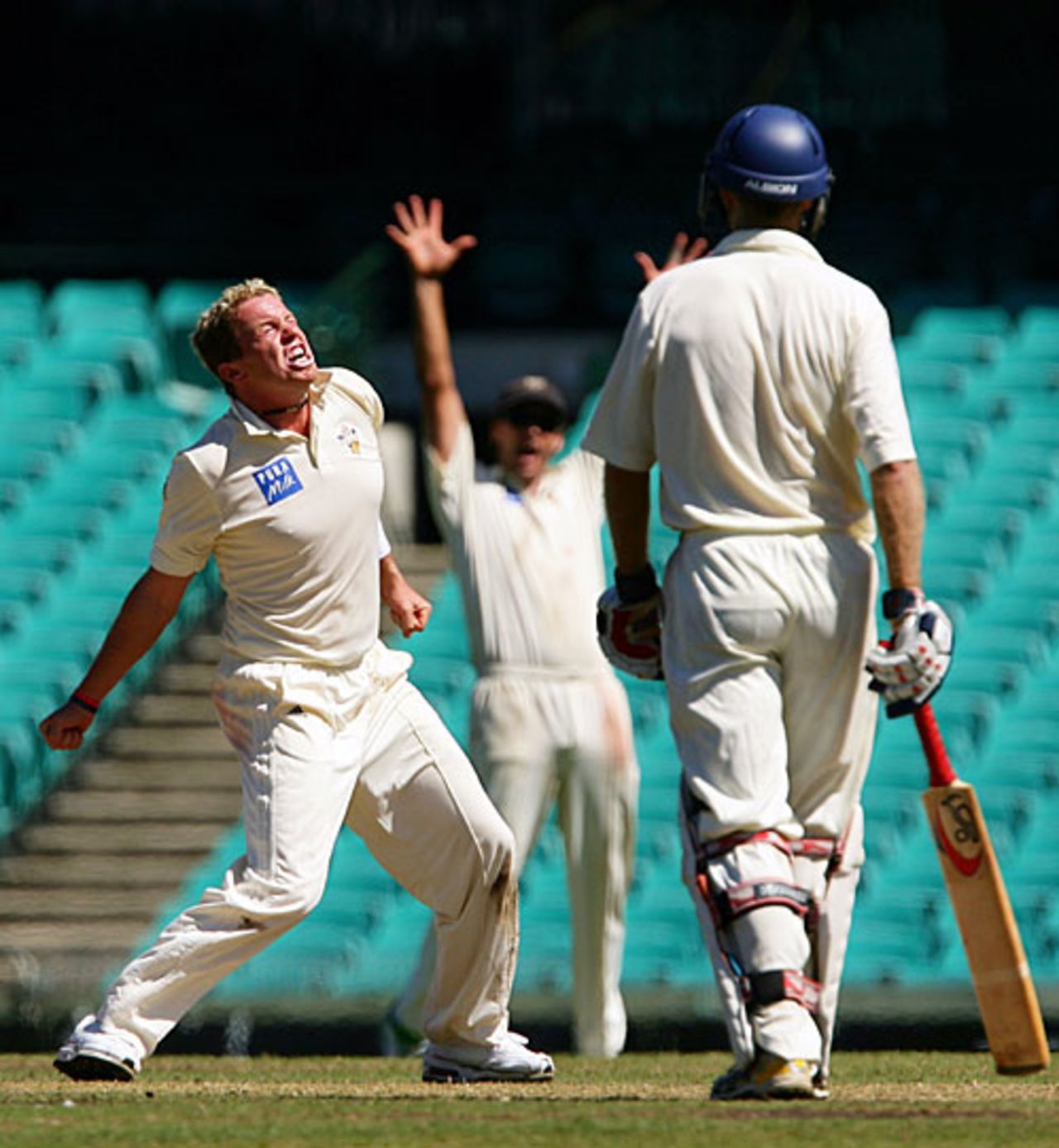 Peter Siddle had Phillip Hughes caught for six, New South Wales v Victoria, Pura Cup final, Sydney, 1st day, March 15, 2008