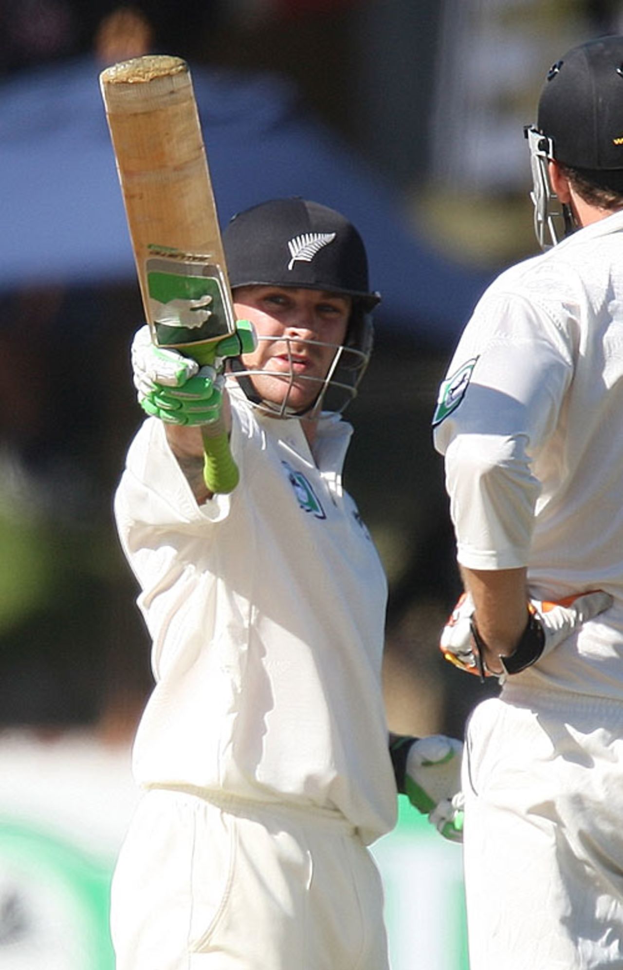 Brendon McCullum acknowledges applause for his fifty, New Zealand v England, 2nd Test, Wellington, March 17, 2008