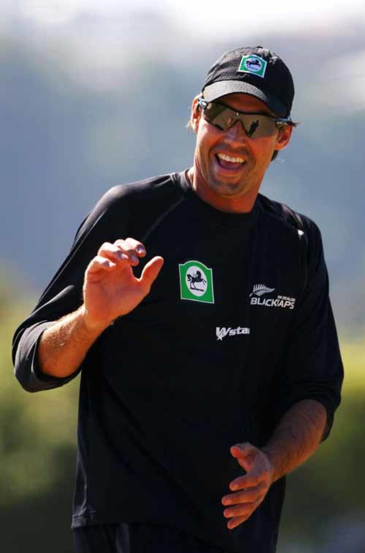 A cheerful Stephen Fleming in a practice session ahead of his final Test appearance, Napier, March 20, 2008 