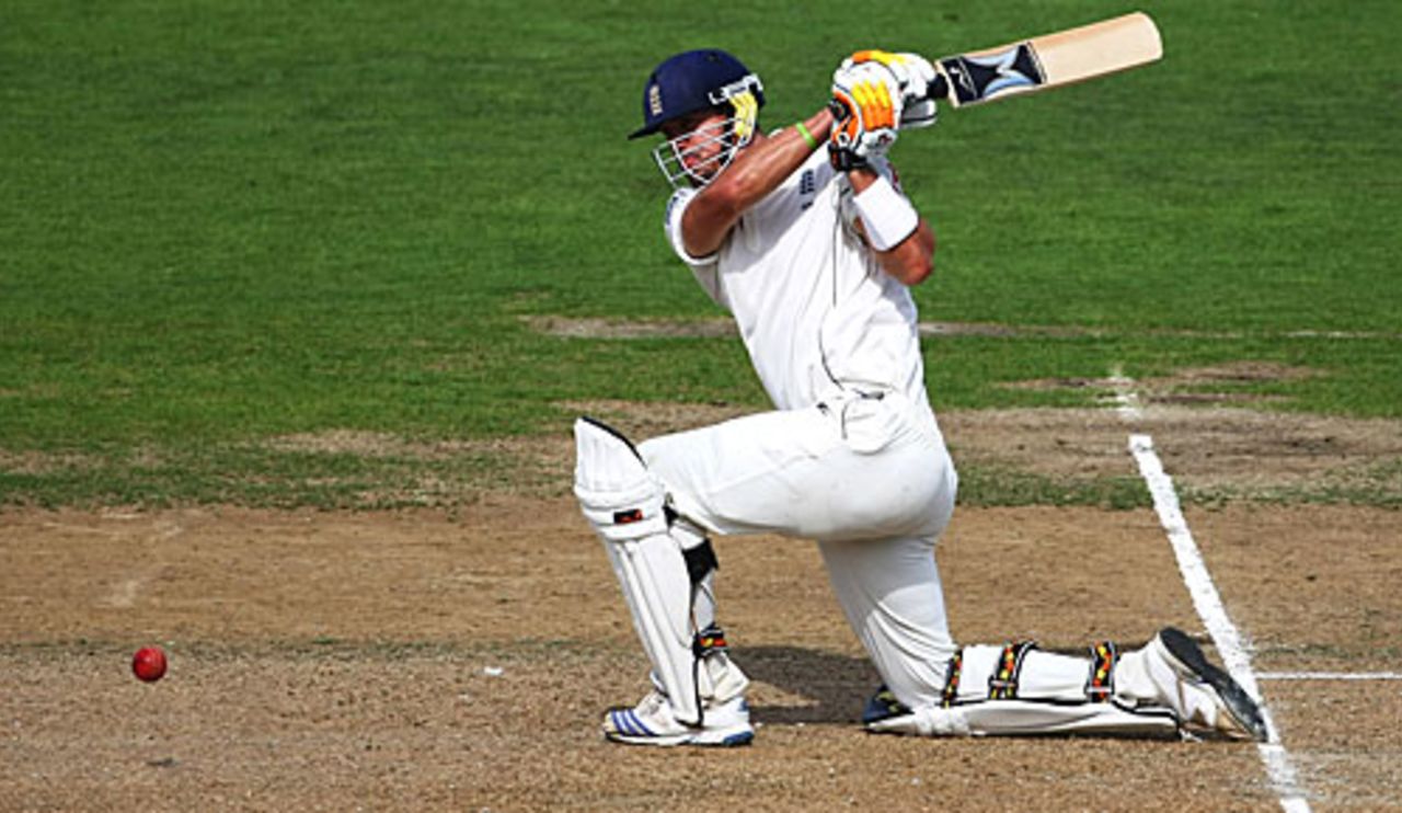 Kevin Pietersen pummels through midwicket, New Zealand v England, 3rd Test, Napier, March 22, 2008