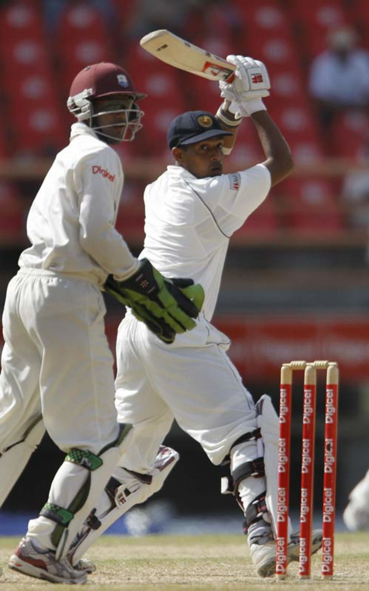 Thilan Samaraweera guides the ball towards third man, West Indies v Sri Lanka, 1st Test, Guyana, 4th day, March 25, 2008