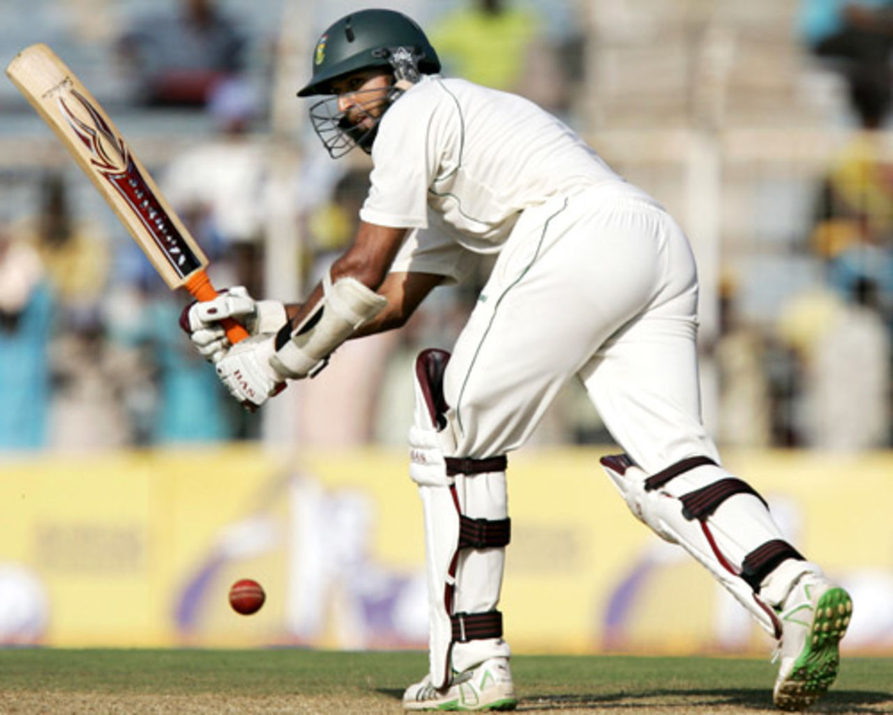 Hashim Amla guides the ball through the leg side, India v South Africa, 1st Test, Chennai, 1st day, March 26, 2008 