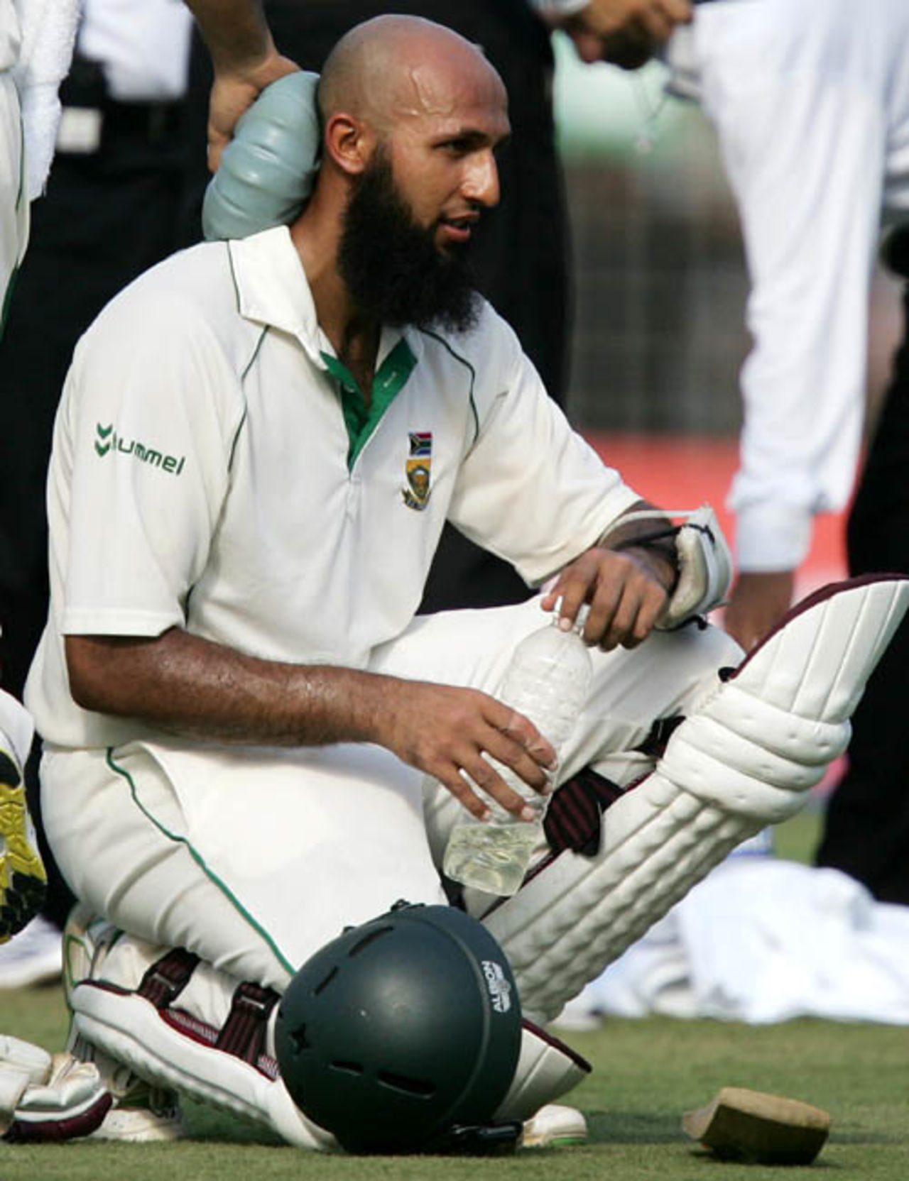 Hashim Amla gets some respite from the heat, India v South Africa, 1st Test, Chennai, 1st day, March 26, 2008
