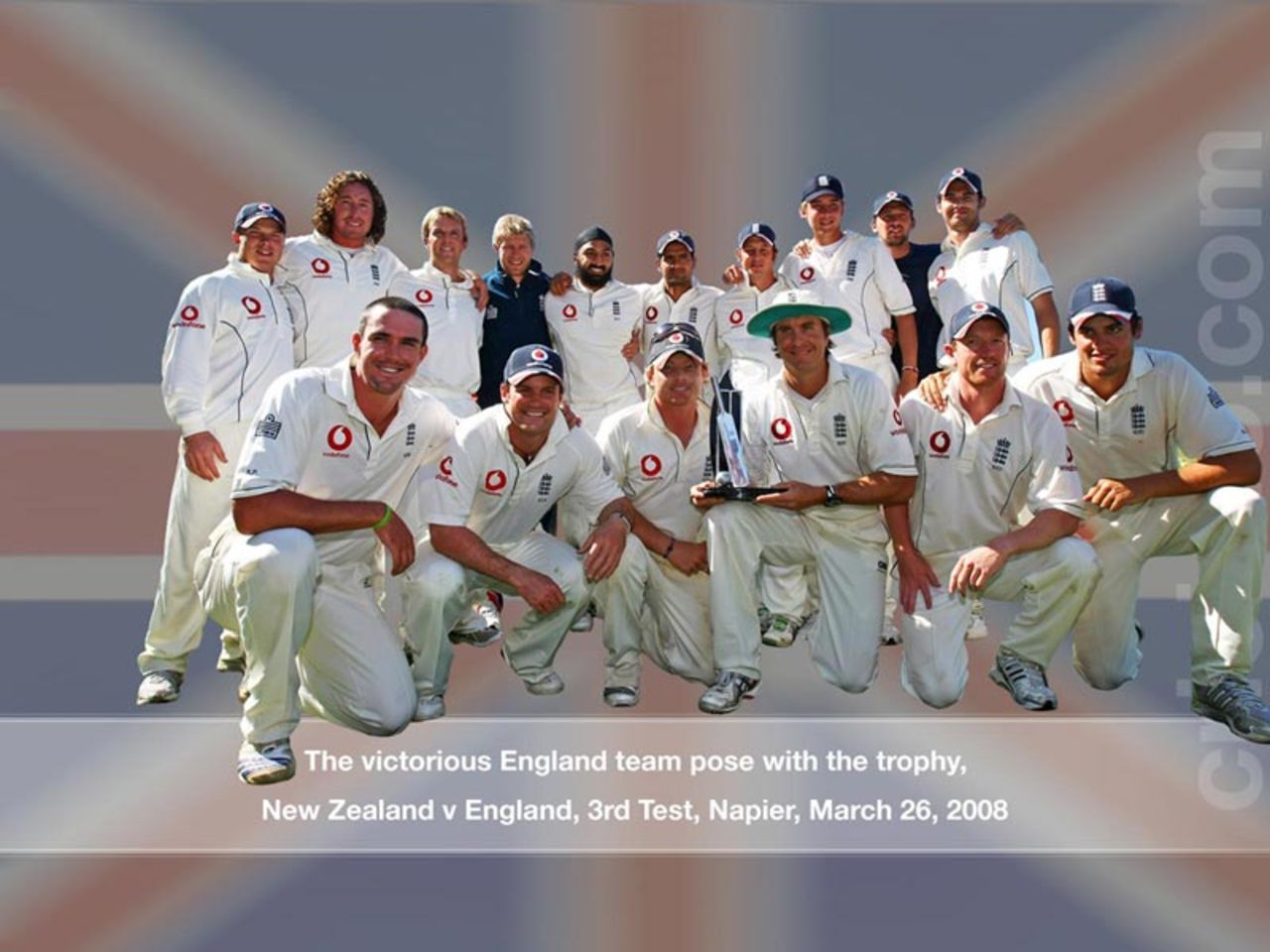 Victorious England team with the Trophy