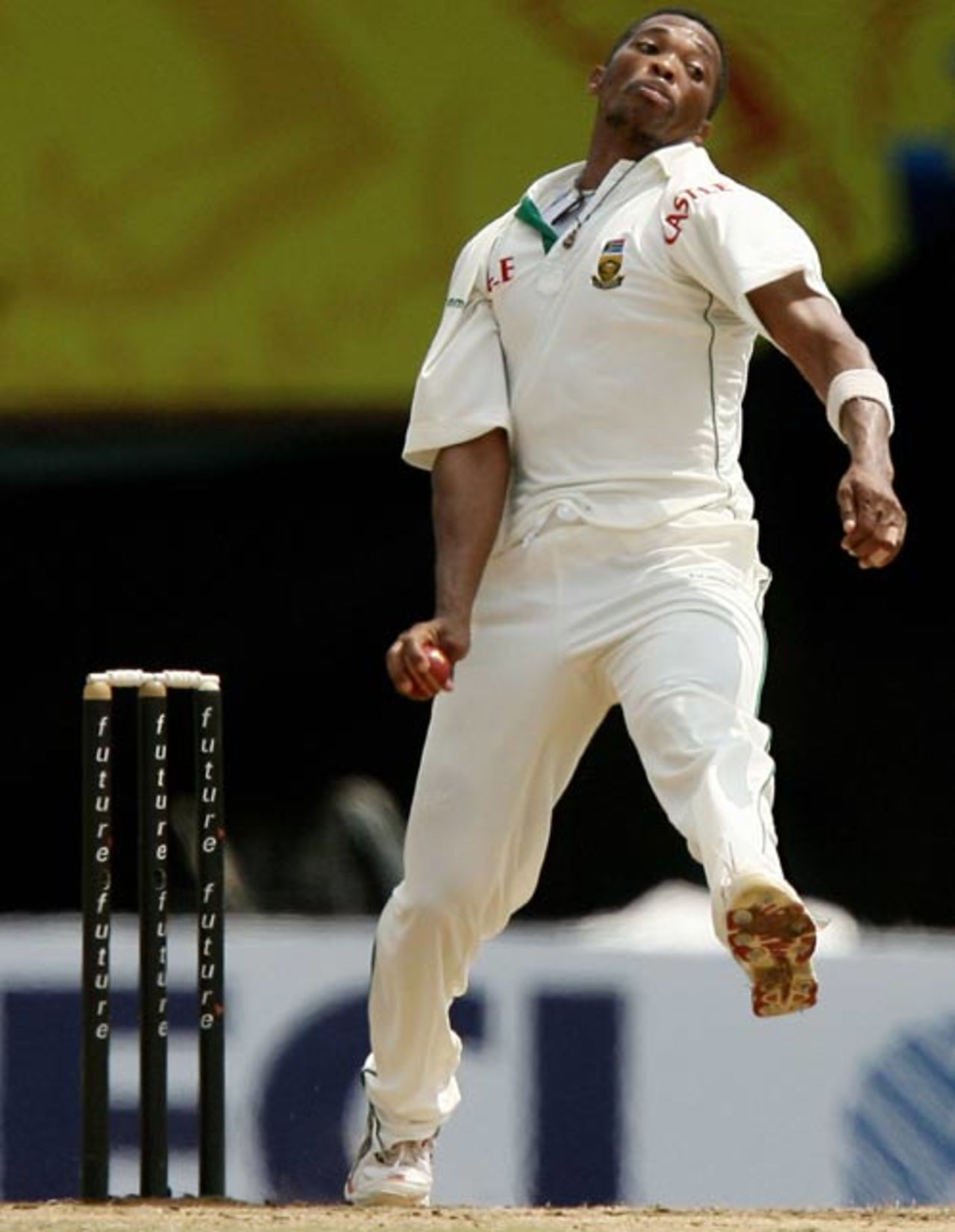 Makhaya Ntini struck back for South Africa before lunch by dismissing Virender Sehwag and Sachin Tendulkar , India v South Africa, 1st Test, Chennai, 4th day, March 29, 2008