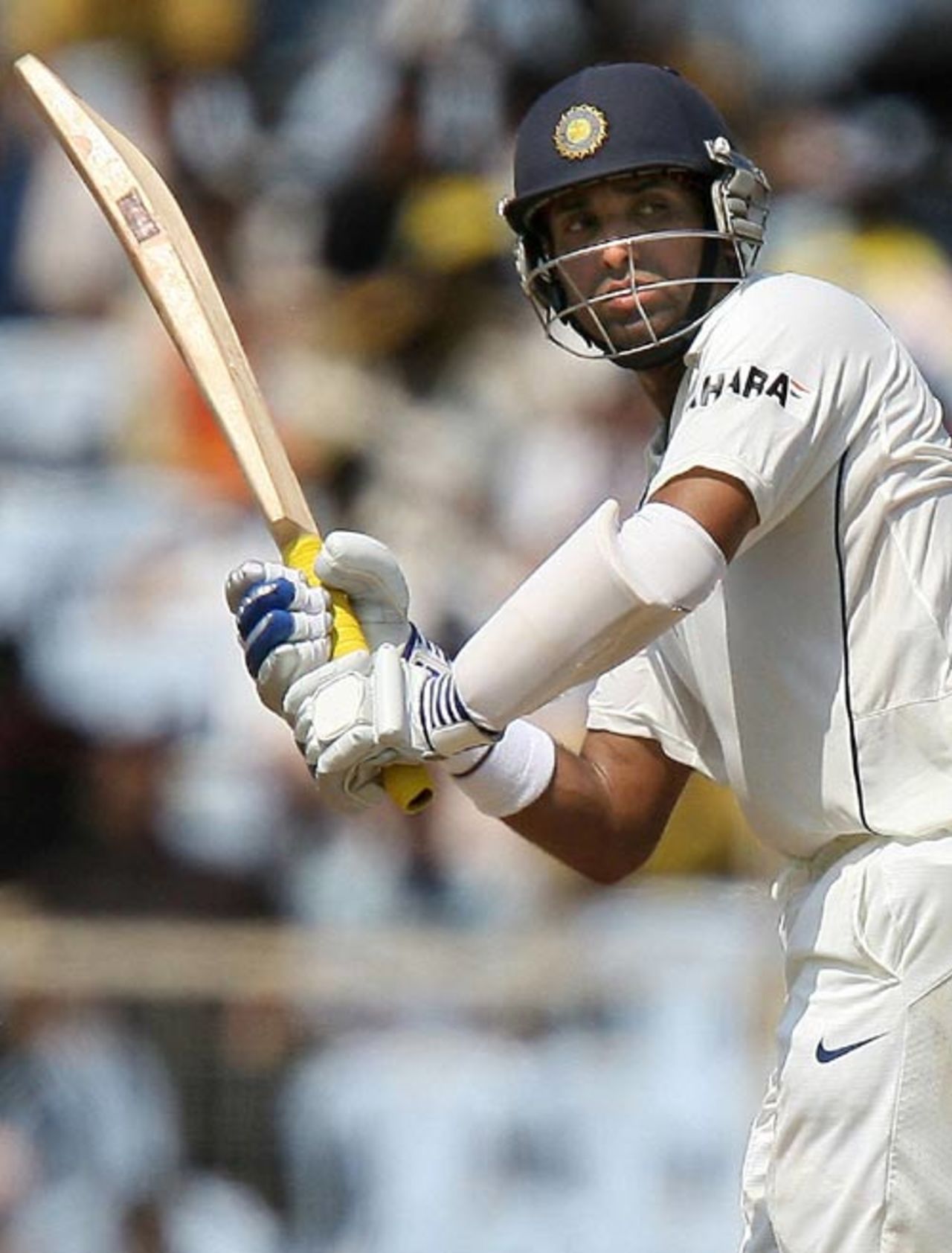 VVS Laxman plays the ball down the leg side during his 39, India v South Africa, 1st Test, Chennai, 4th day, March 29, 2008 